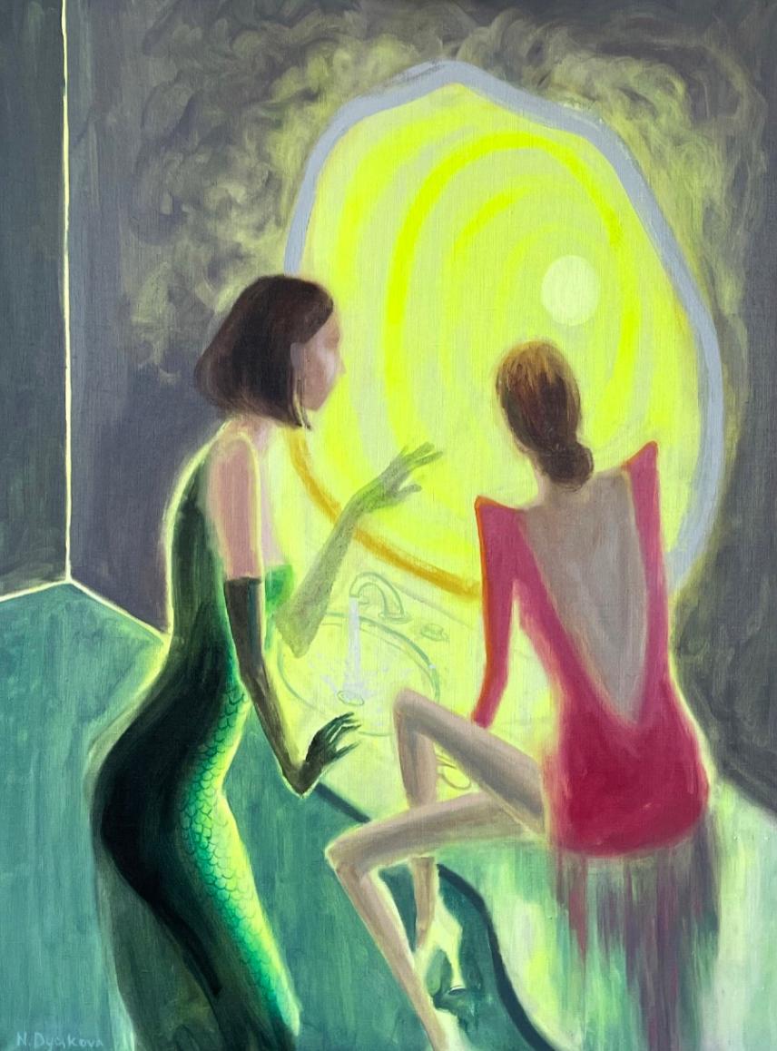 Alluring moonlight, 110x80 cm, huile sur toile - Painting de Natalya Dyukova