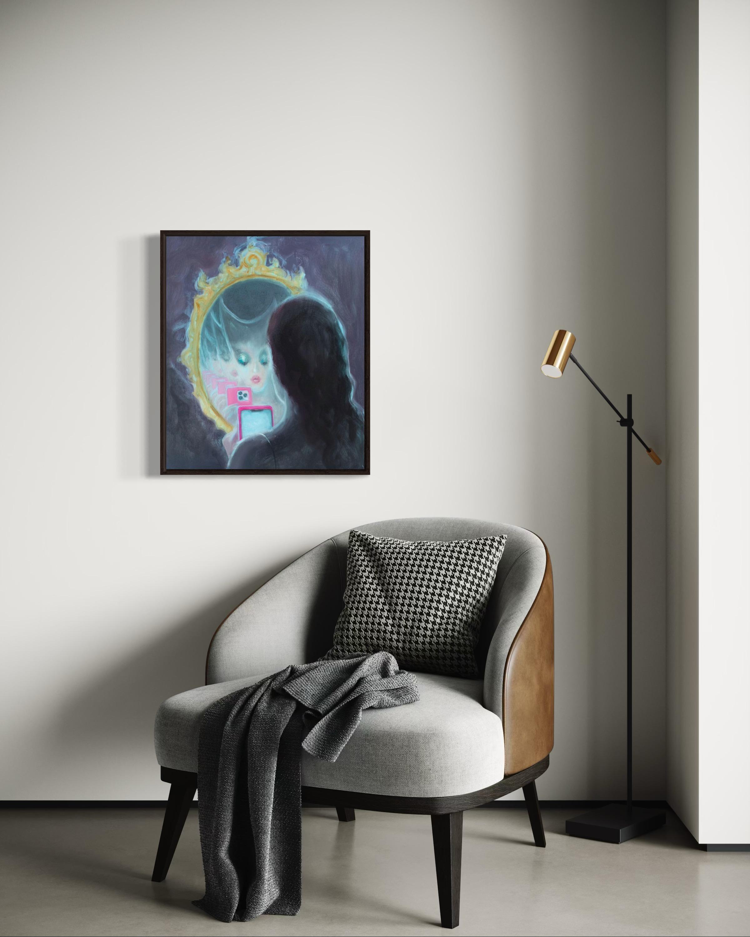 Selfie for the Betrothed, 60x50 cm, huile sur toile en vente 3