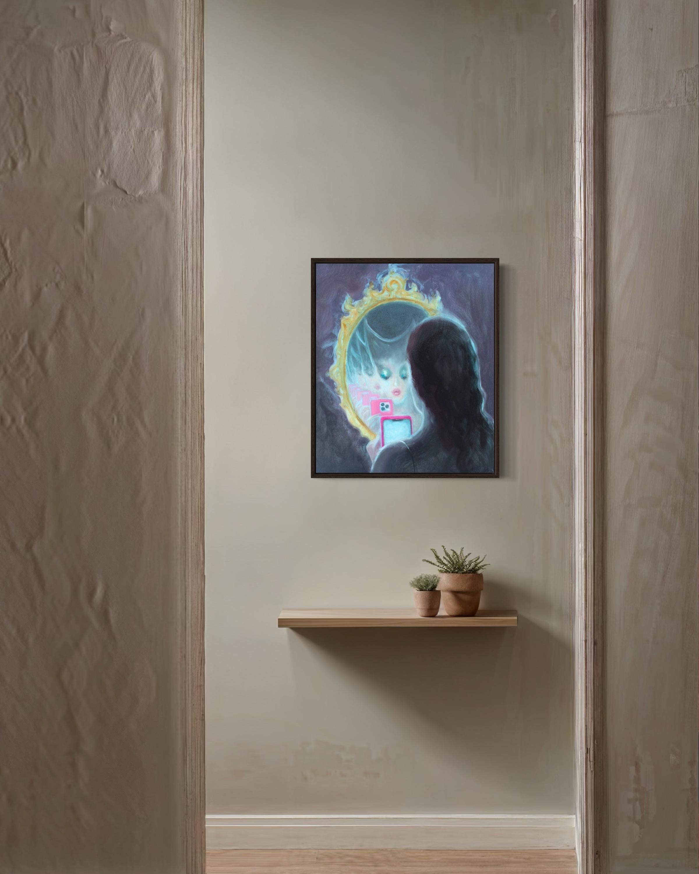 Selfie for the Betrothed, 60x50 cm, huile sur toile en vente 4