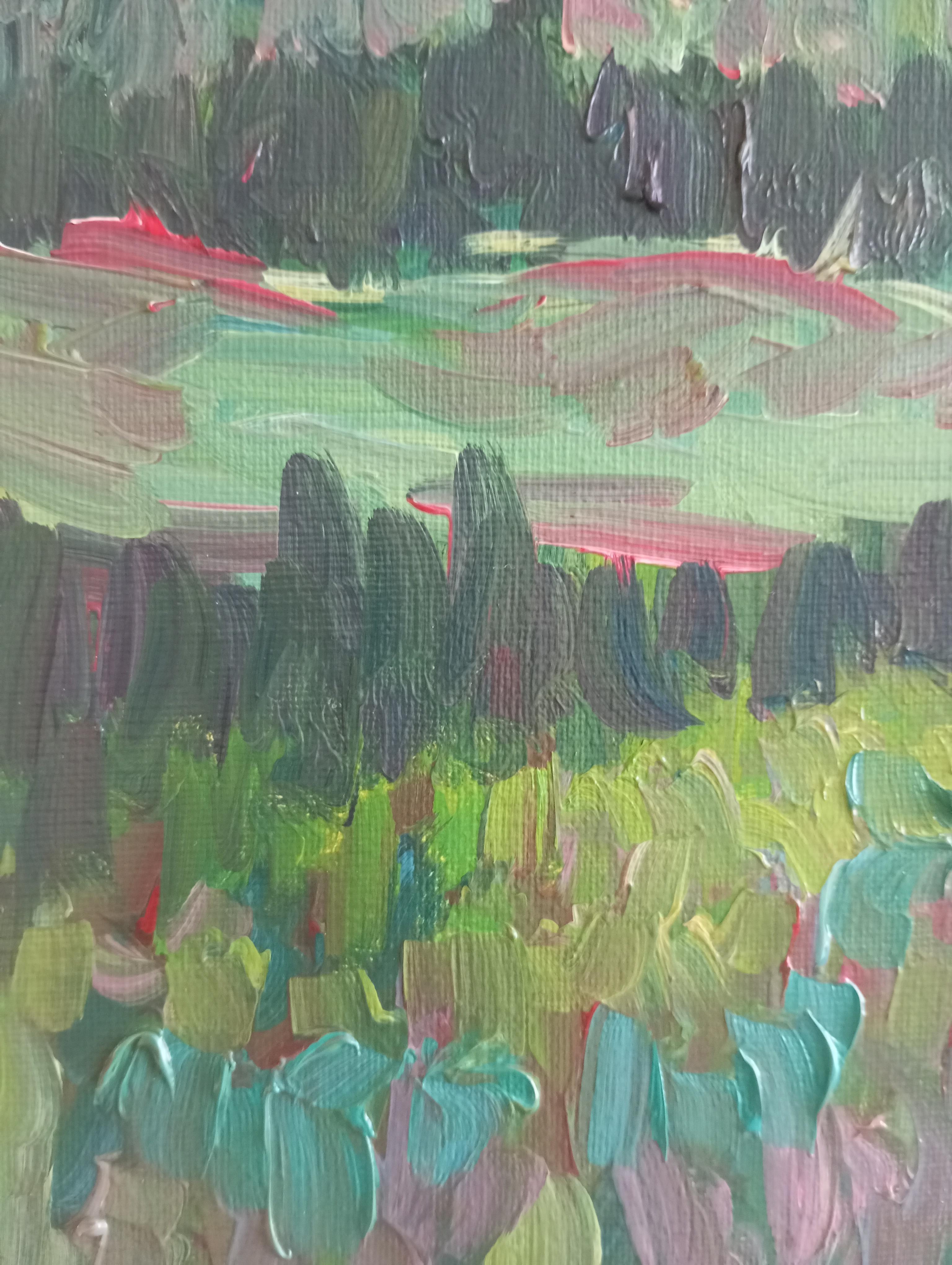 Huile impressionniste contemporaine paysage de montagne  peinture sur toile en vente 12