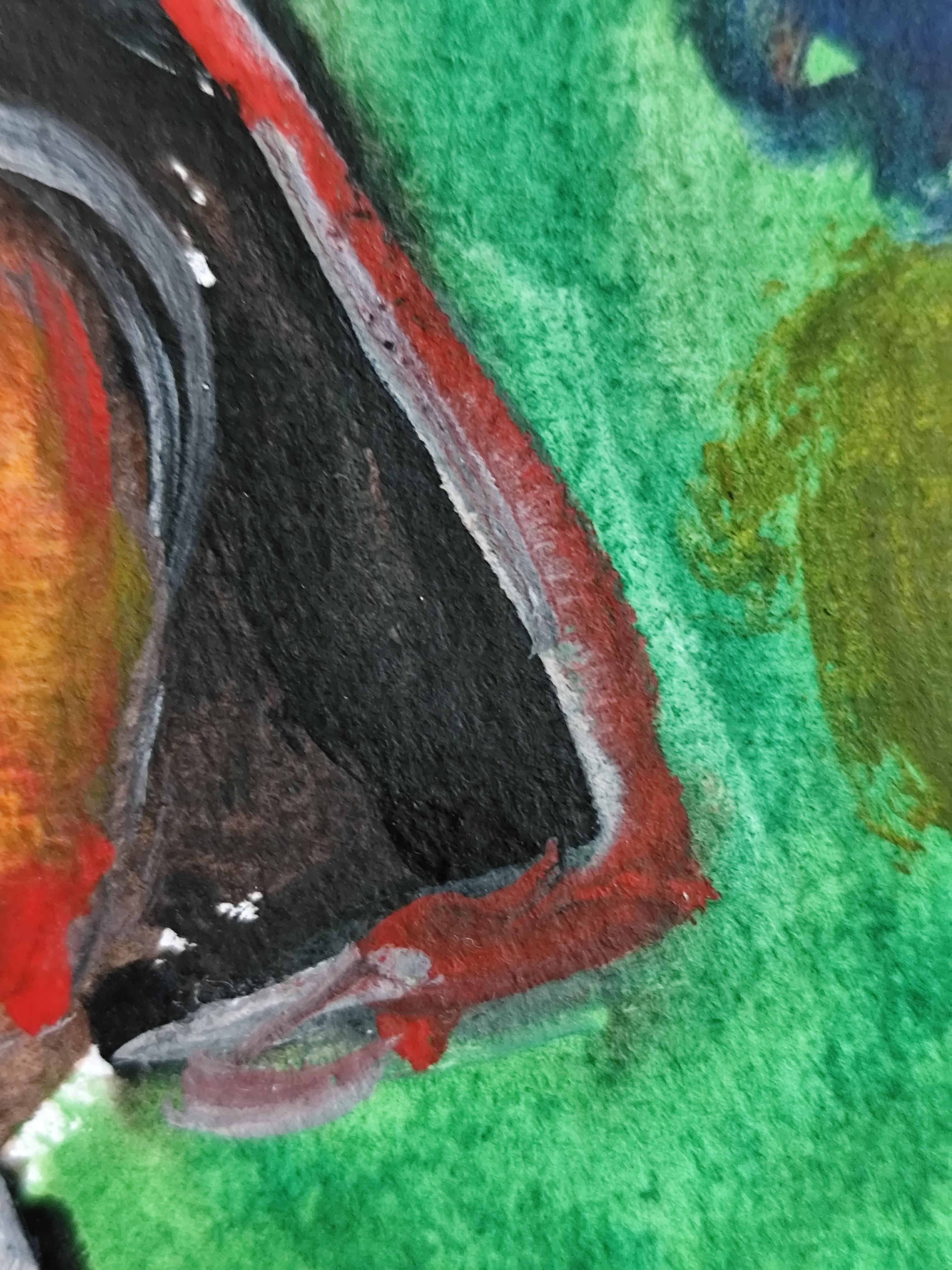 Pintura figurativa en acuarela de una mujer sobre papel 