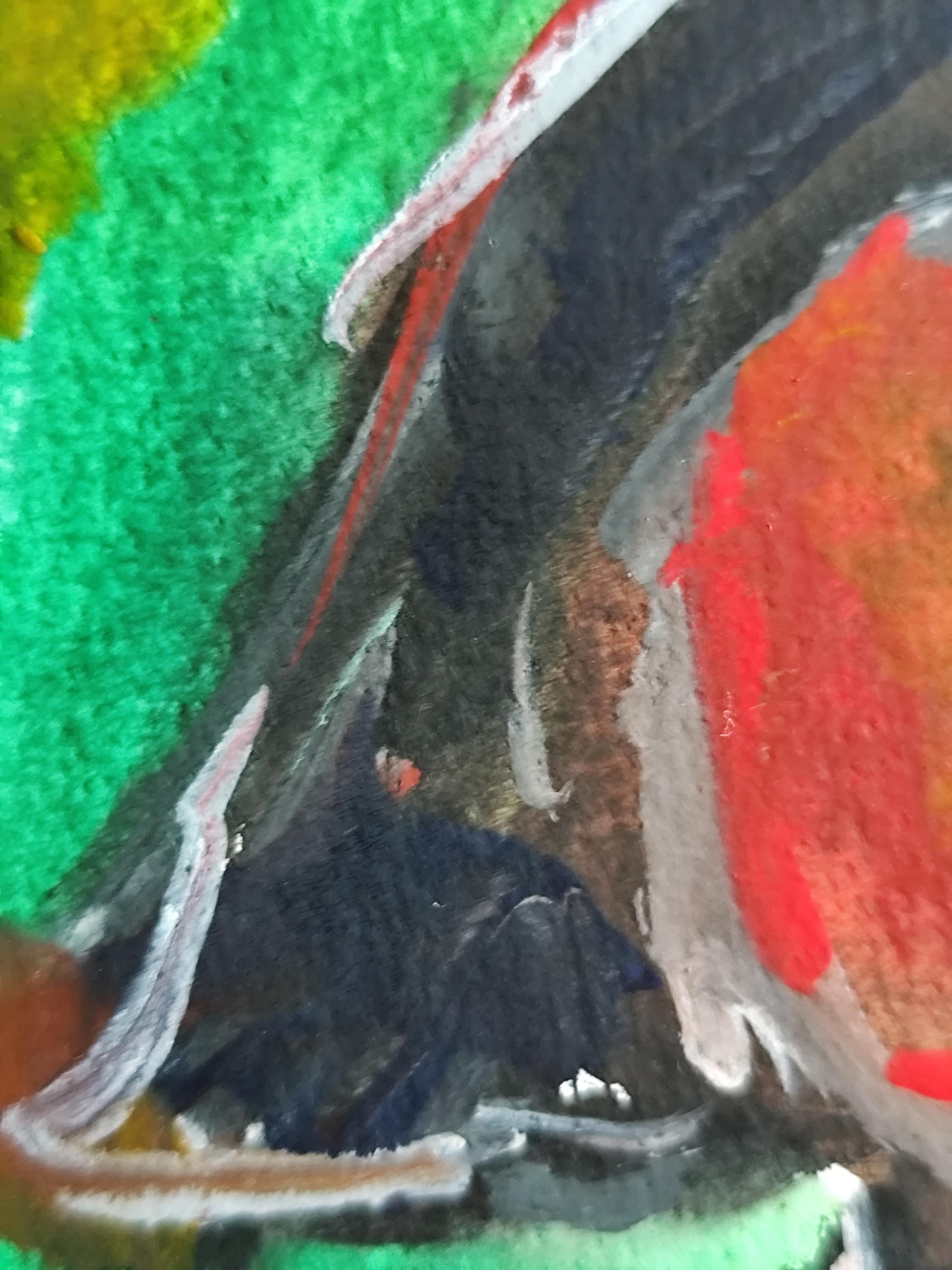 Pintura figurativa en acuarela de una mujer sobre papel 