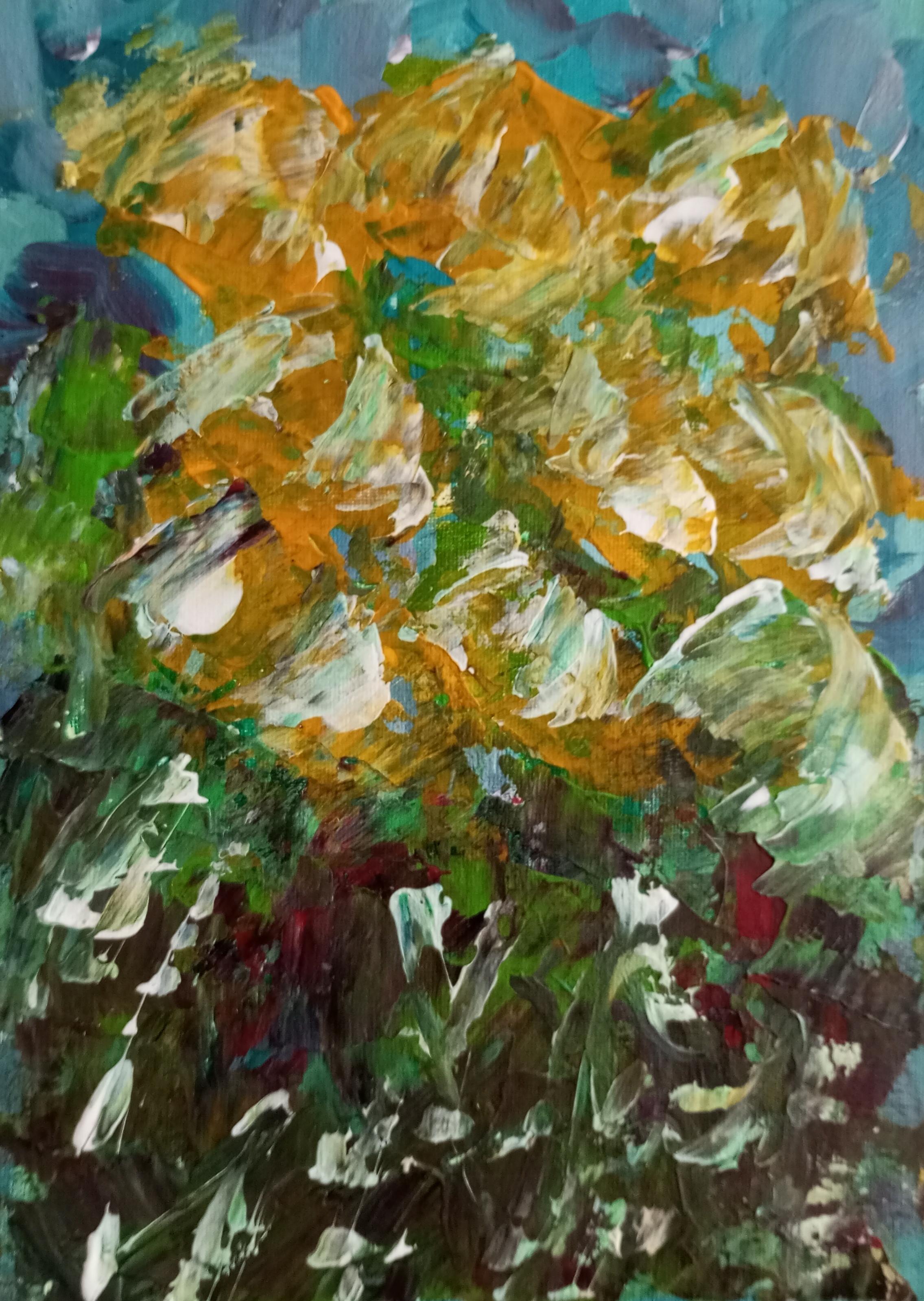 Natalya Mougenot  Abstract Painting -  "Spring blooming"