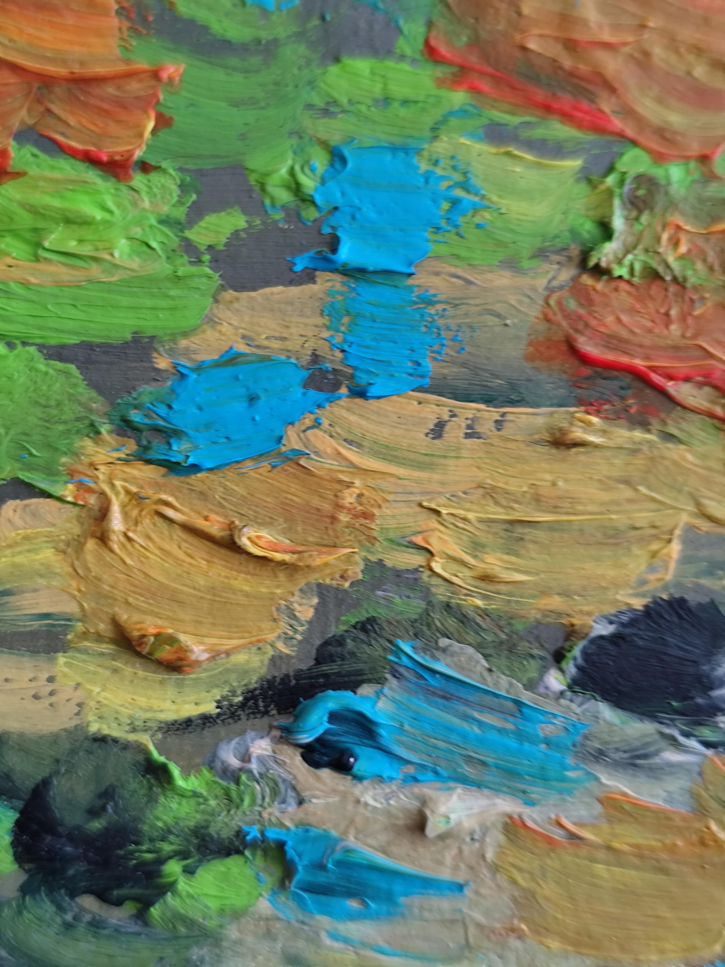 Pintura al óleo naturaleza expresiva impresionista abstracta papel 