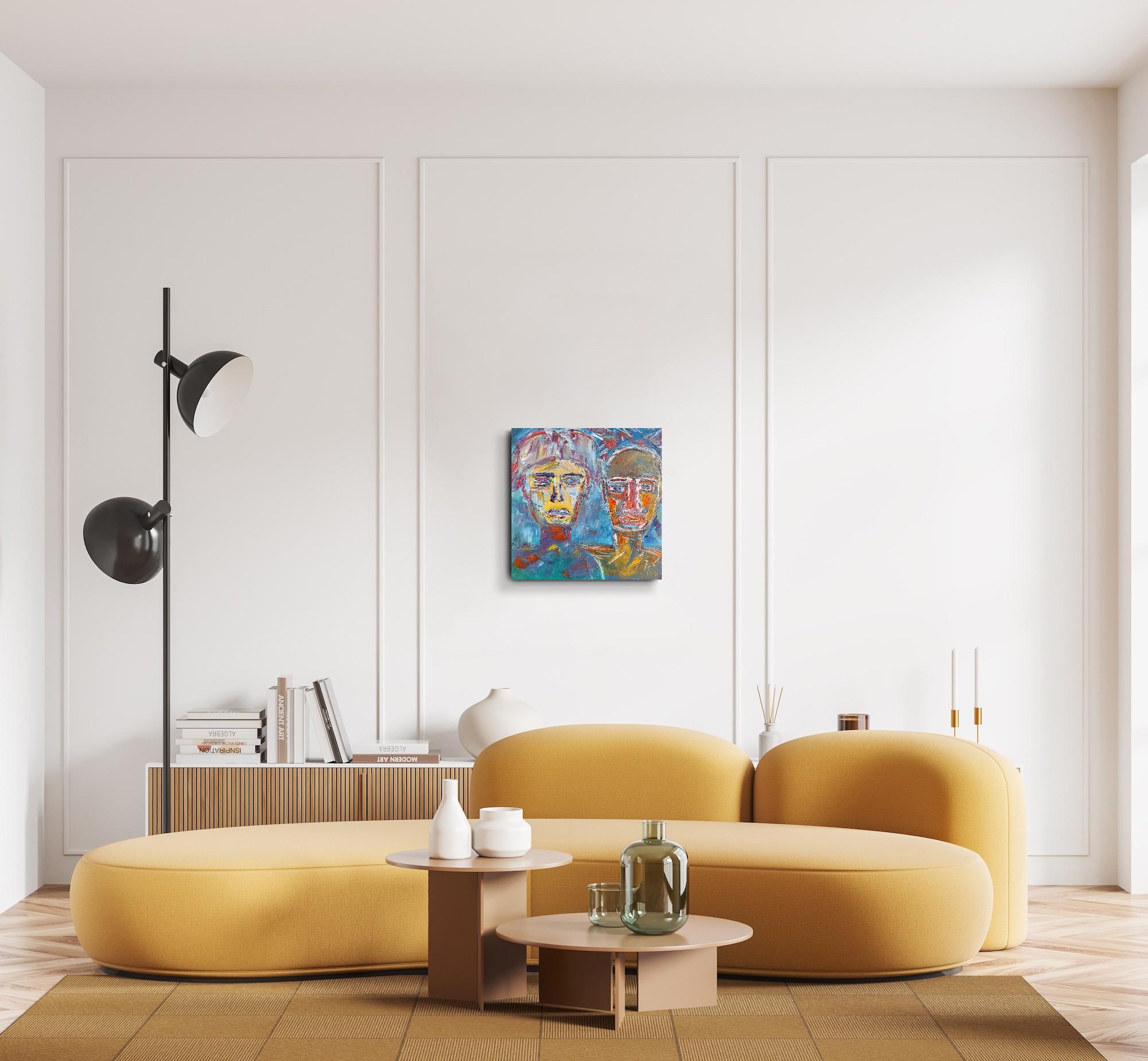 Andy Warhol & Jean-Michel Basquiat Ritratto -Pittura ad olio Pop Art moderna su tela in vendita 8