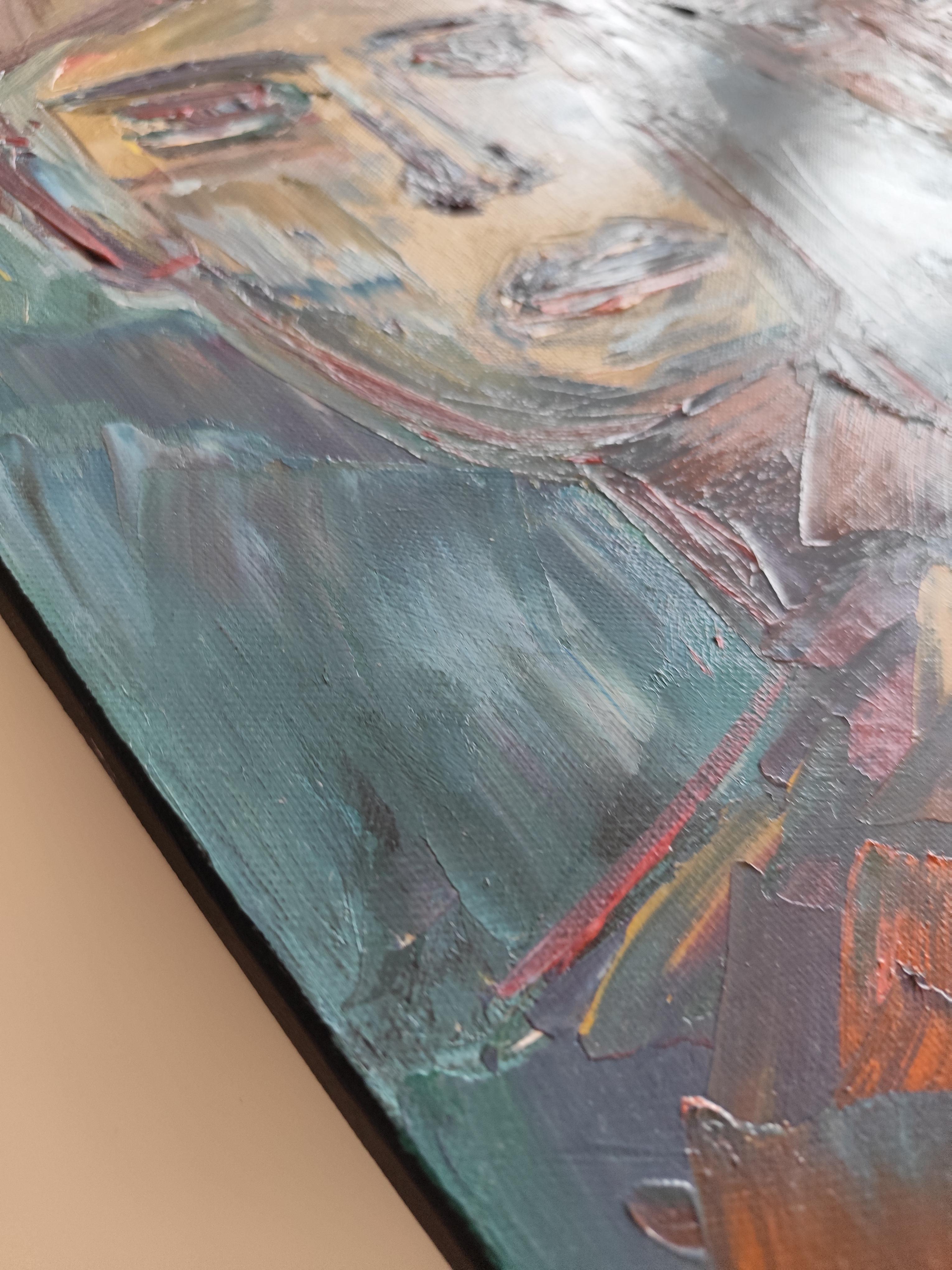 Andy Warhol & Jean-Michel Basquiat Ritratto -Pittura ad olio Pop Art moderna su tela in vendita 14