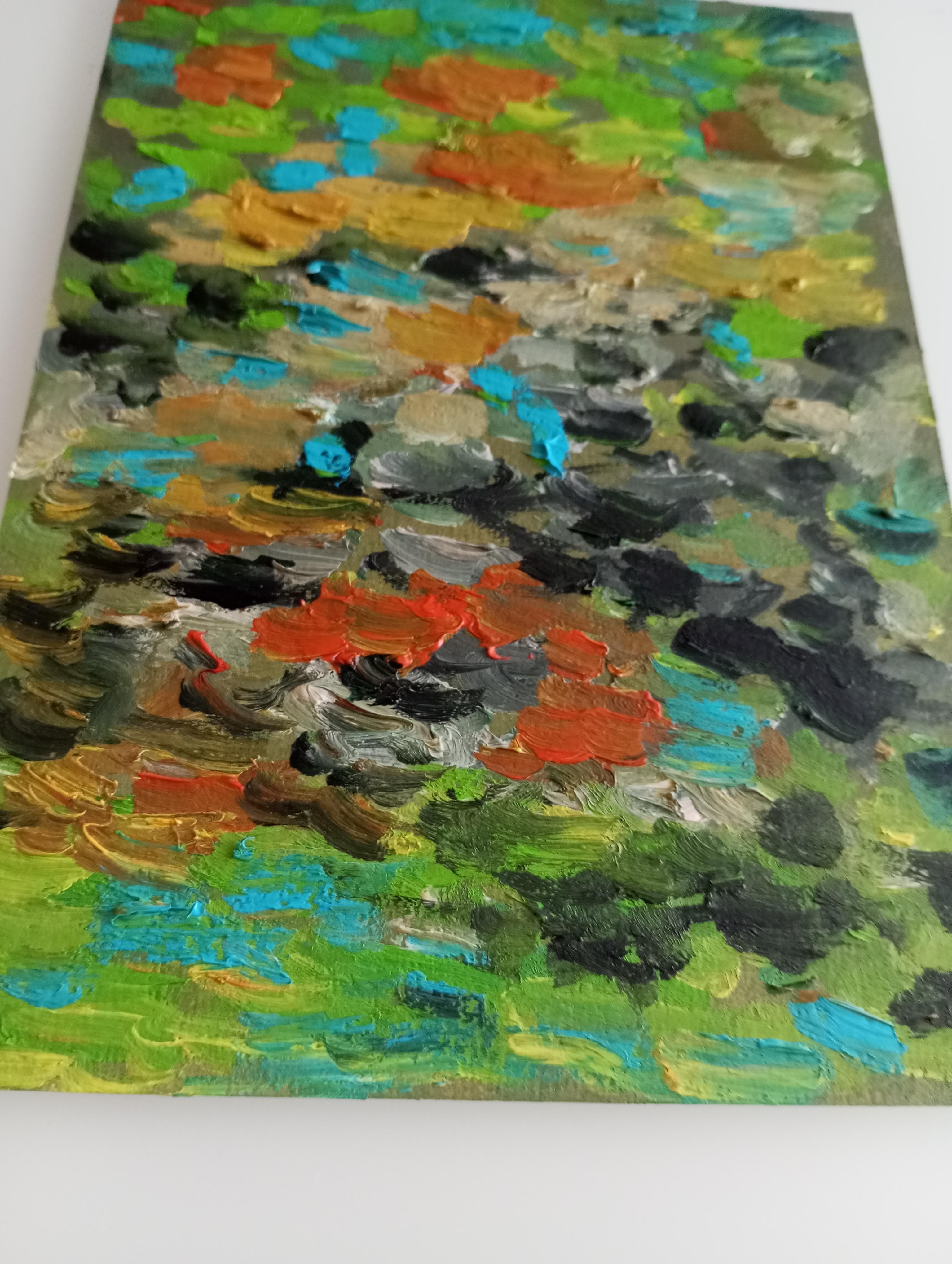 Este cuadro impresionista abstracto contemporáneo con toques de expresionismo, Belleza de la naturaleza, es una creación delicada y emotiva de la artista francesa Natalya Mougenot. Esta pieza, que forma parte de una serie de obras íntimas inspiradas