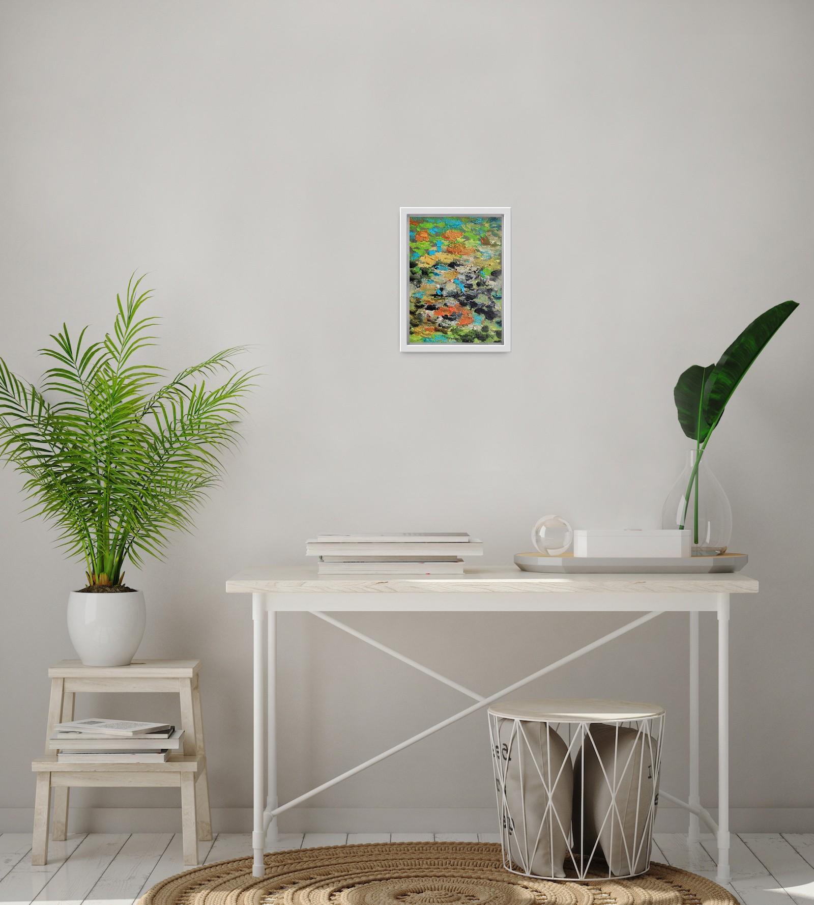 Pintura al óleo naturaleza expresiva impresionista abstracta papel 