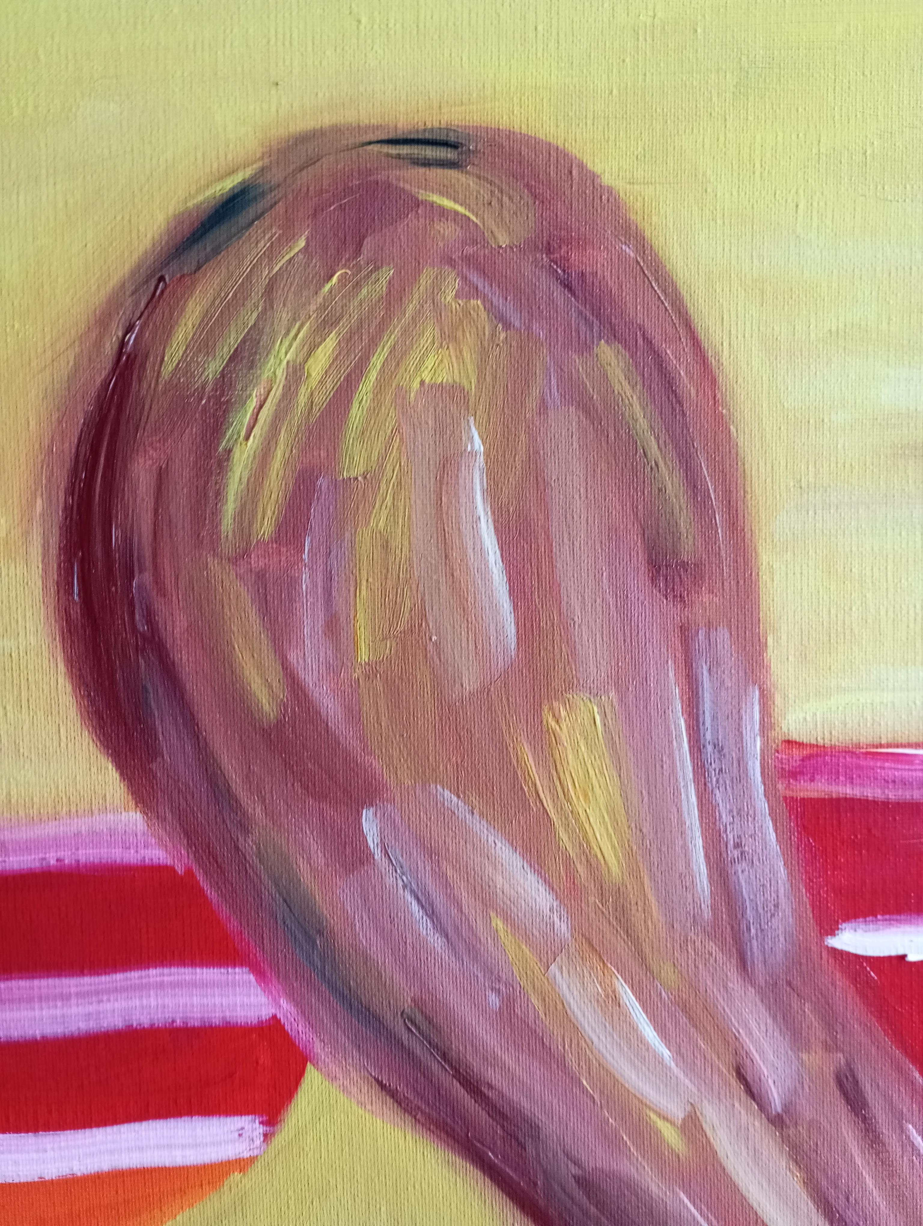 Figurativo contemporaneo  pittura ad olio  di una donna su tela pronta da appendere in vendita 10
