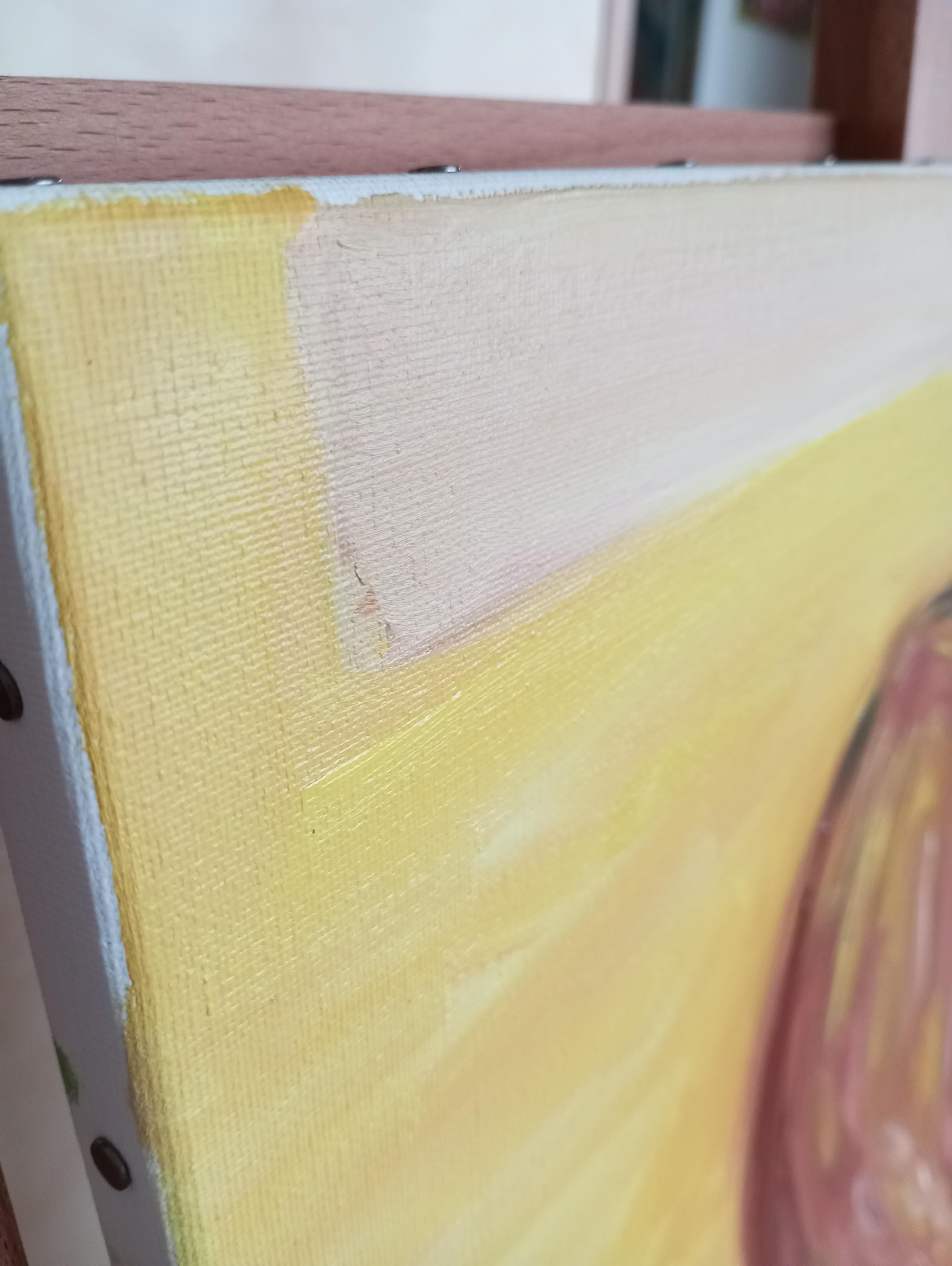 Figurativo contemporaneo  pittura ad olio  di una donna su tela pronta da appendere - Painting Contemporaneo di Natalya Mougenot 