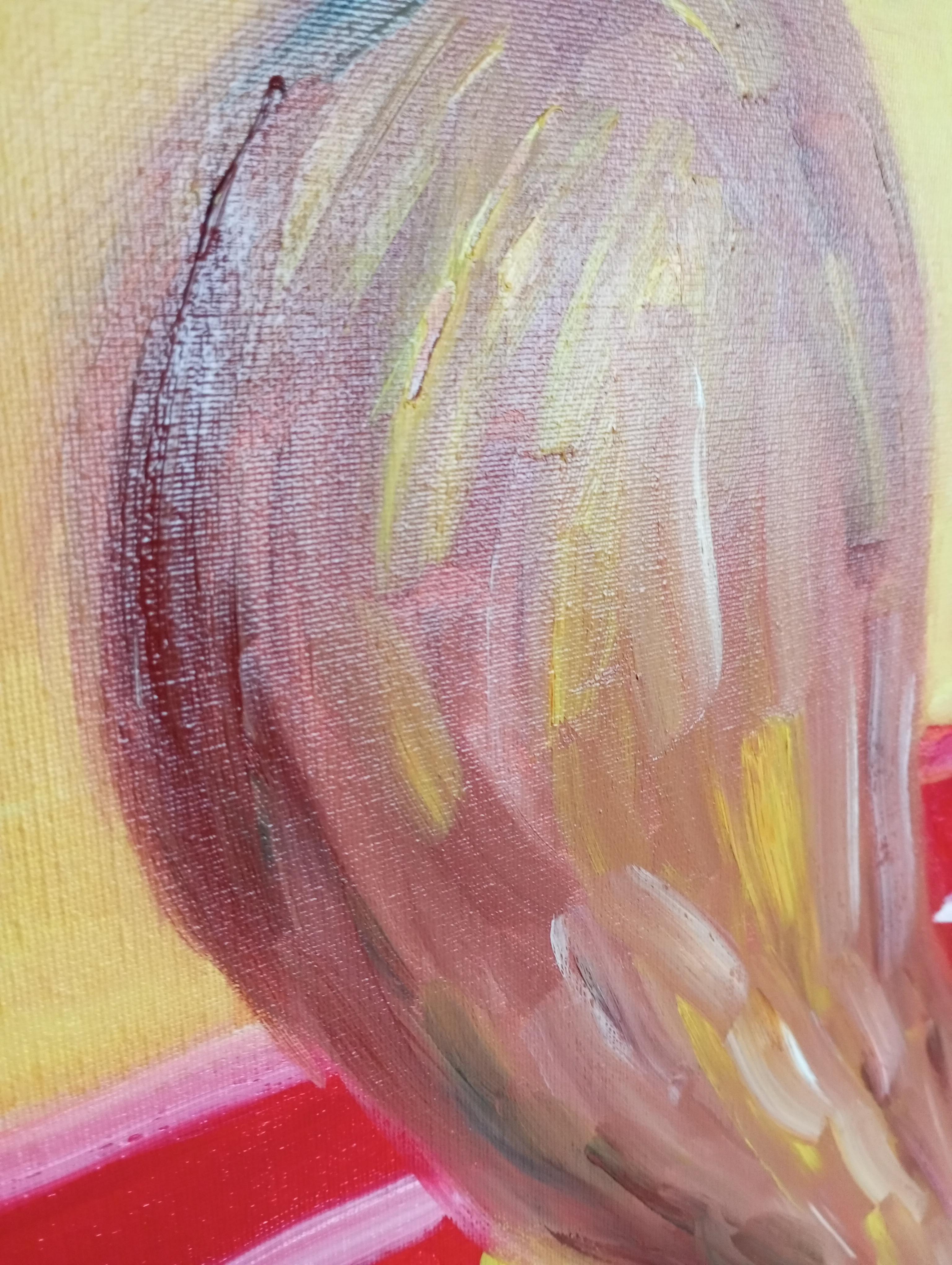 Figurativo contemporaneo  pittura ad olio  di una donna su tela pronta da appendere in vendita 2