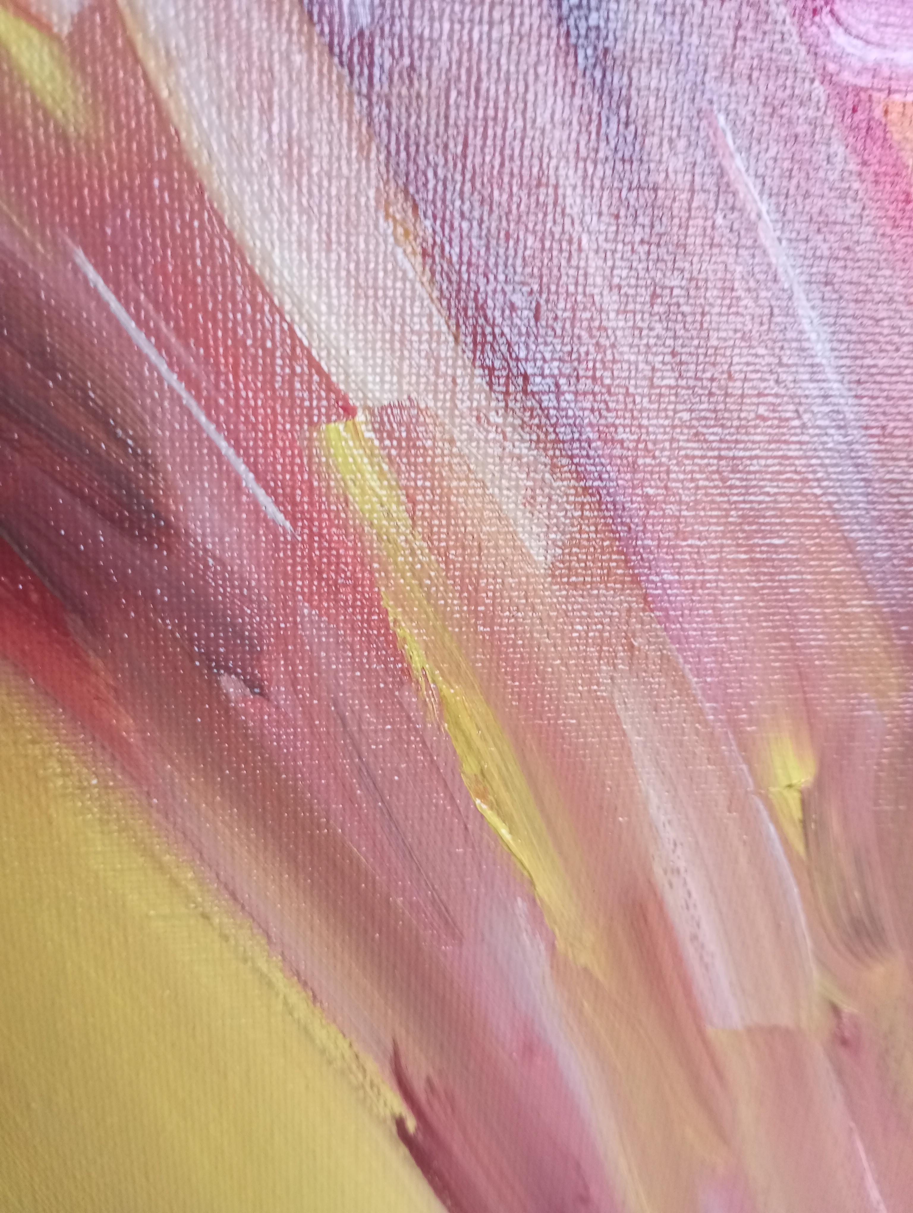 Figurativo contemporaneo  pittura ad olio  di una donna su tela pronta da appendere in vendita 3