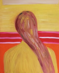 Contemporary figurative  oil painting  of a woman on canvas ready-to-hang