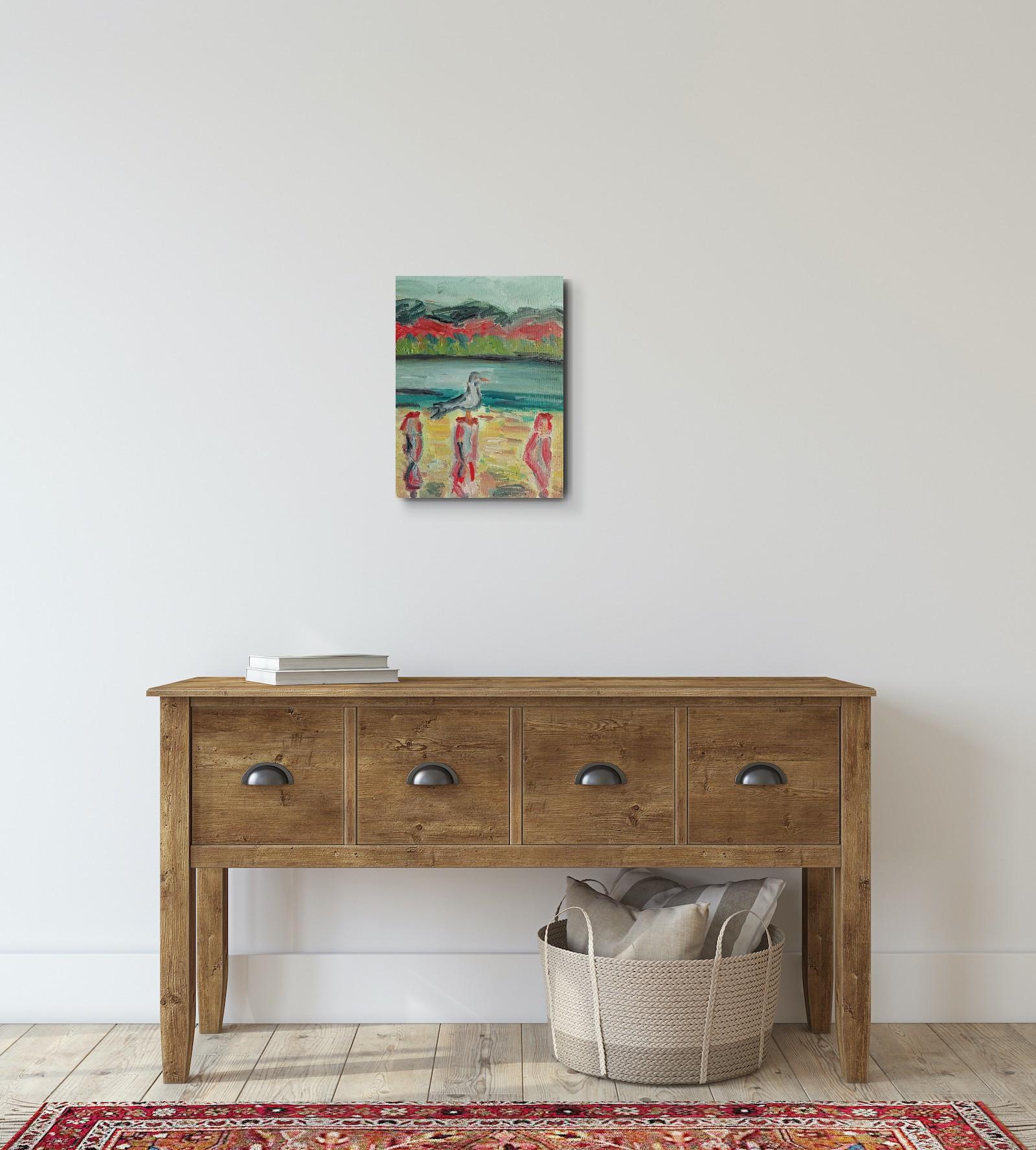 This contemporary impressionist piece, with a touch of Art Brut and Naïve art, 