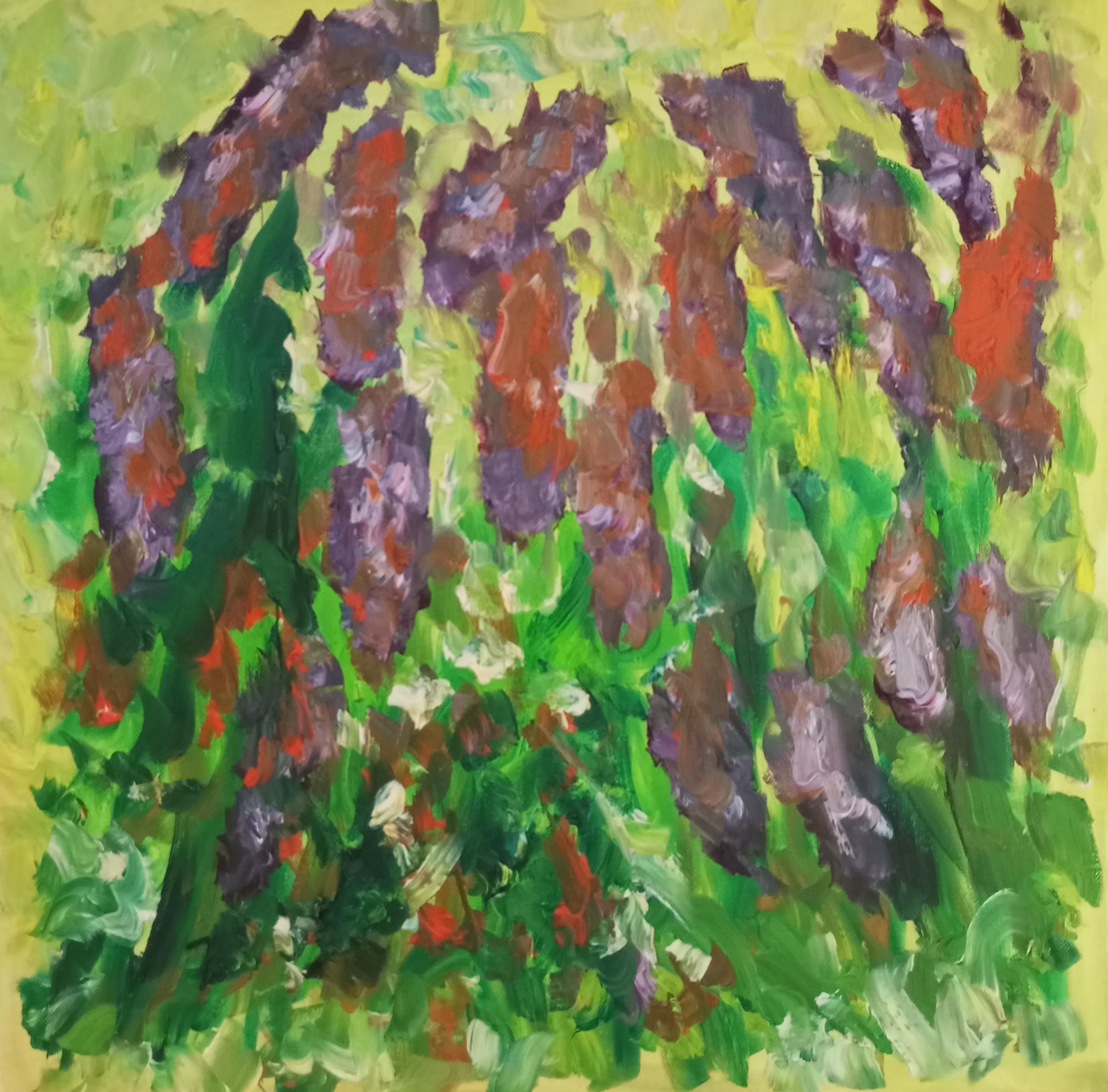 Natalya Mougenot  Abstract Painting - "Blooming irises"