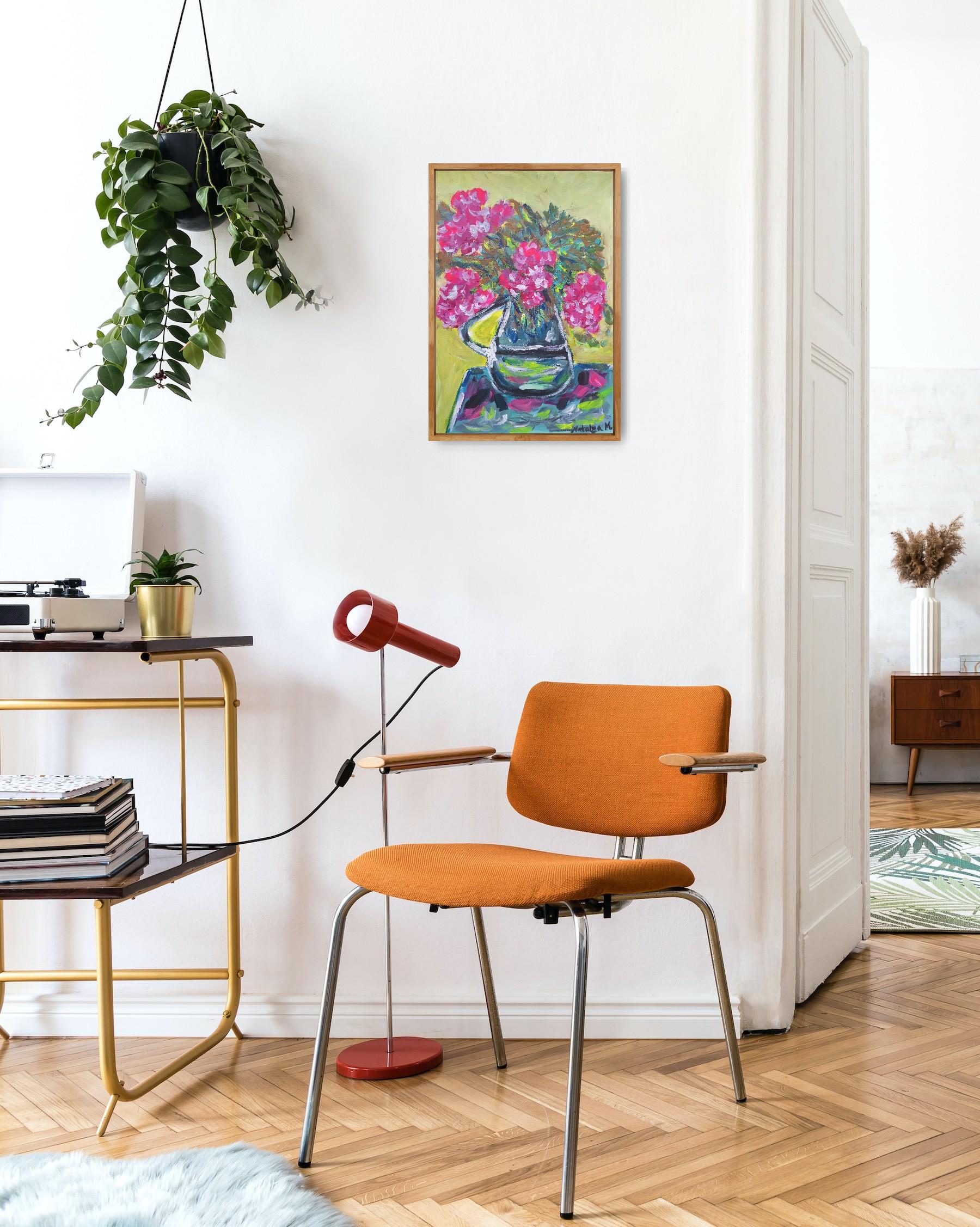 Ccontemporanea arte floreale impressionista in acrilico su carta ispirata a Van Gogh in vendita 1