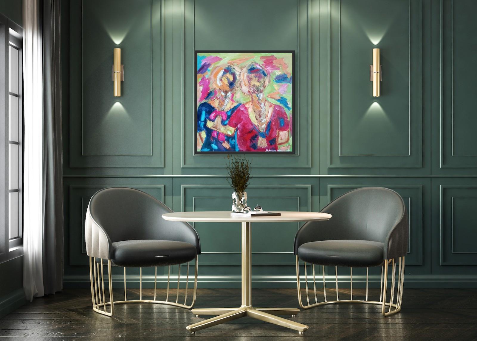 Grande quadro figurativo contemporaneo di donna olio su tela 