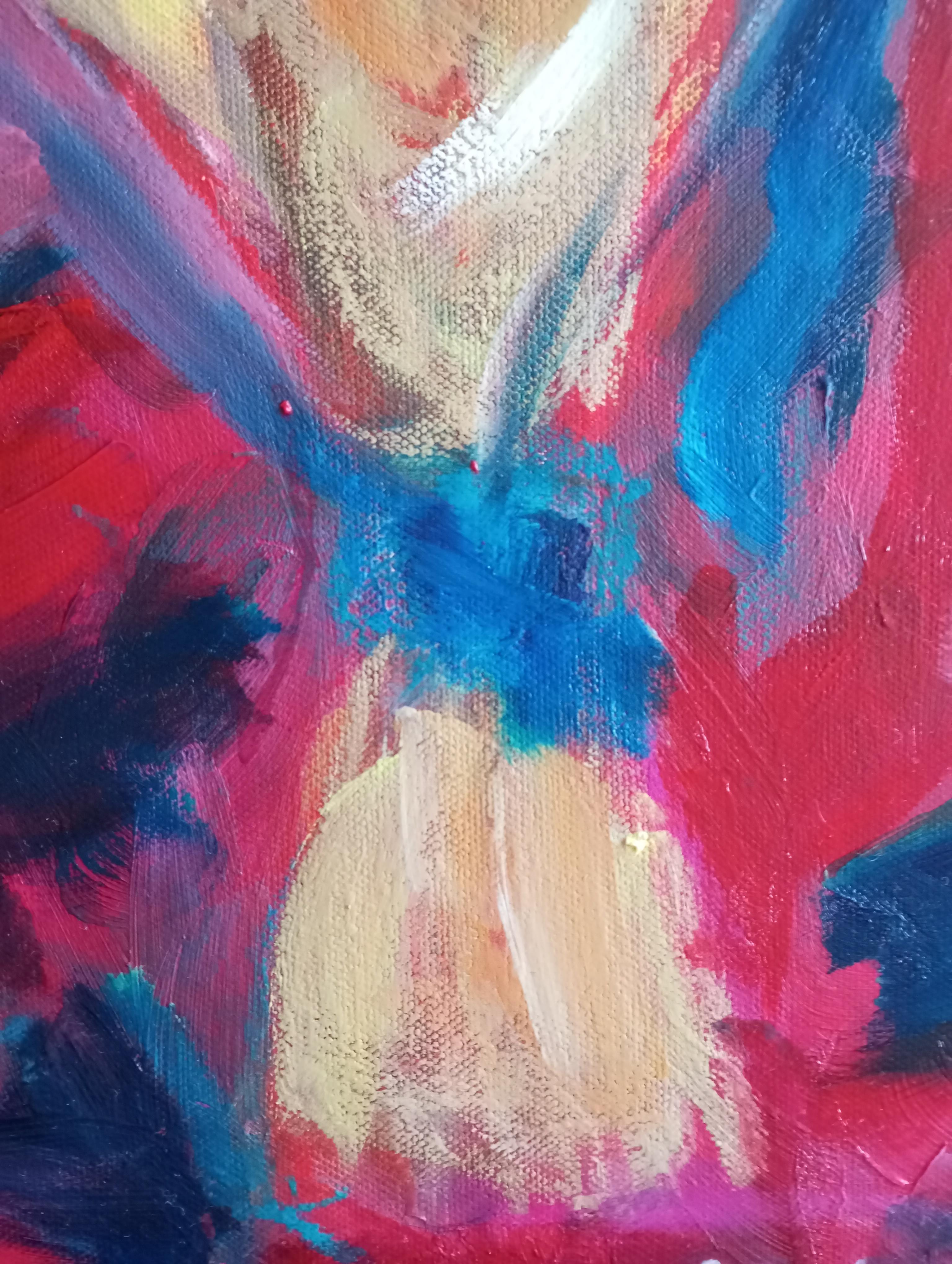 Questo dipinto a olio contemporaneo, di grandi dimensioni ed espressivo, intitolato 