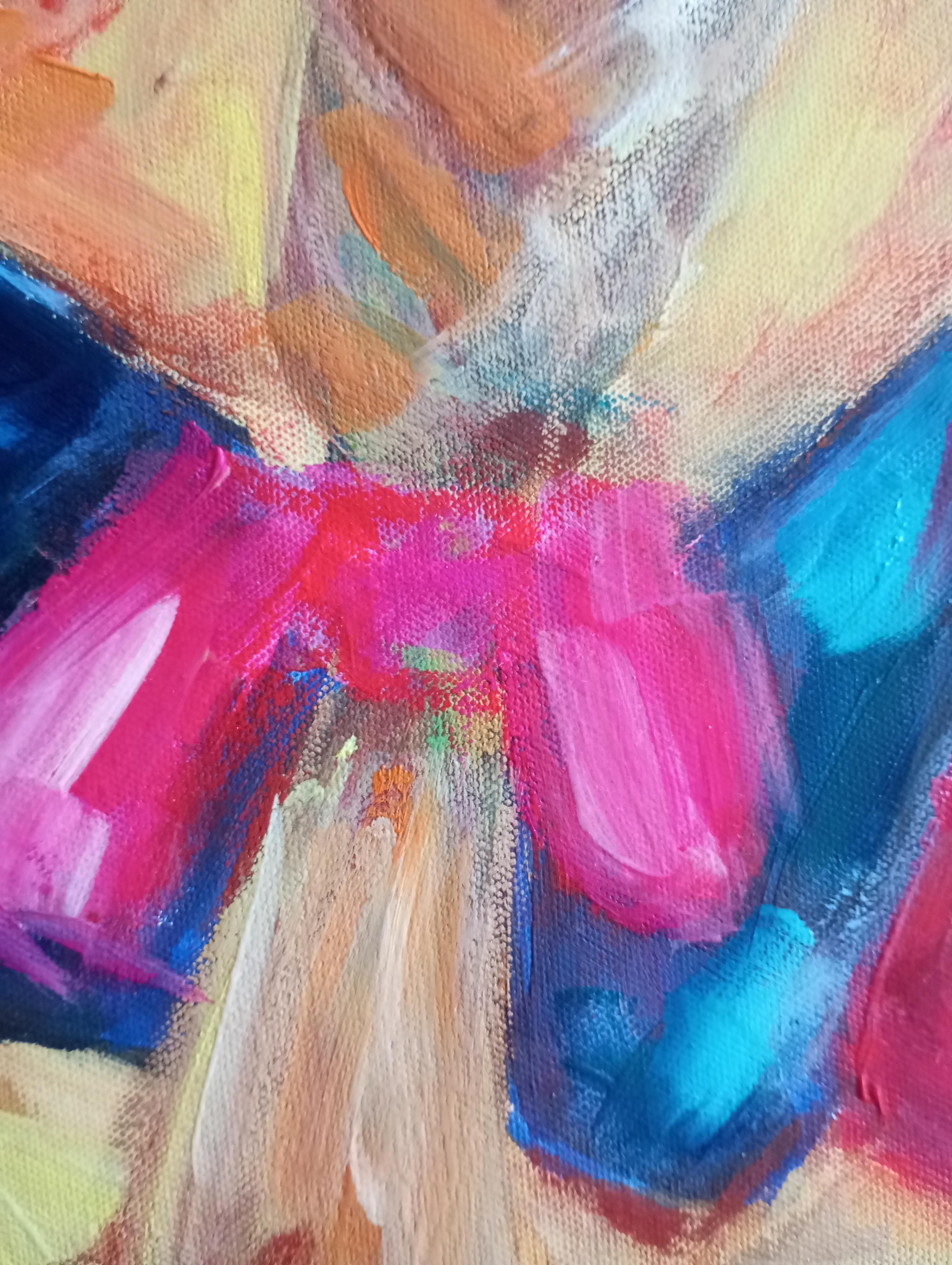 Grande quadro figurativo contemporaneo di donna olio su tela 