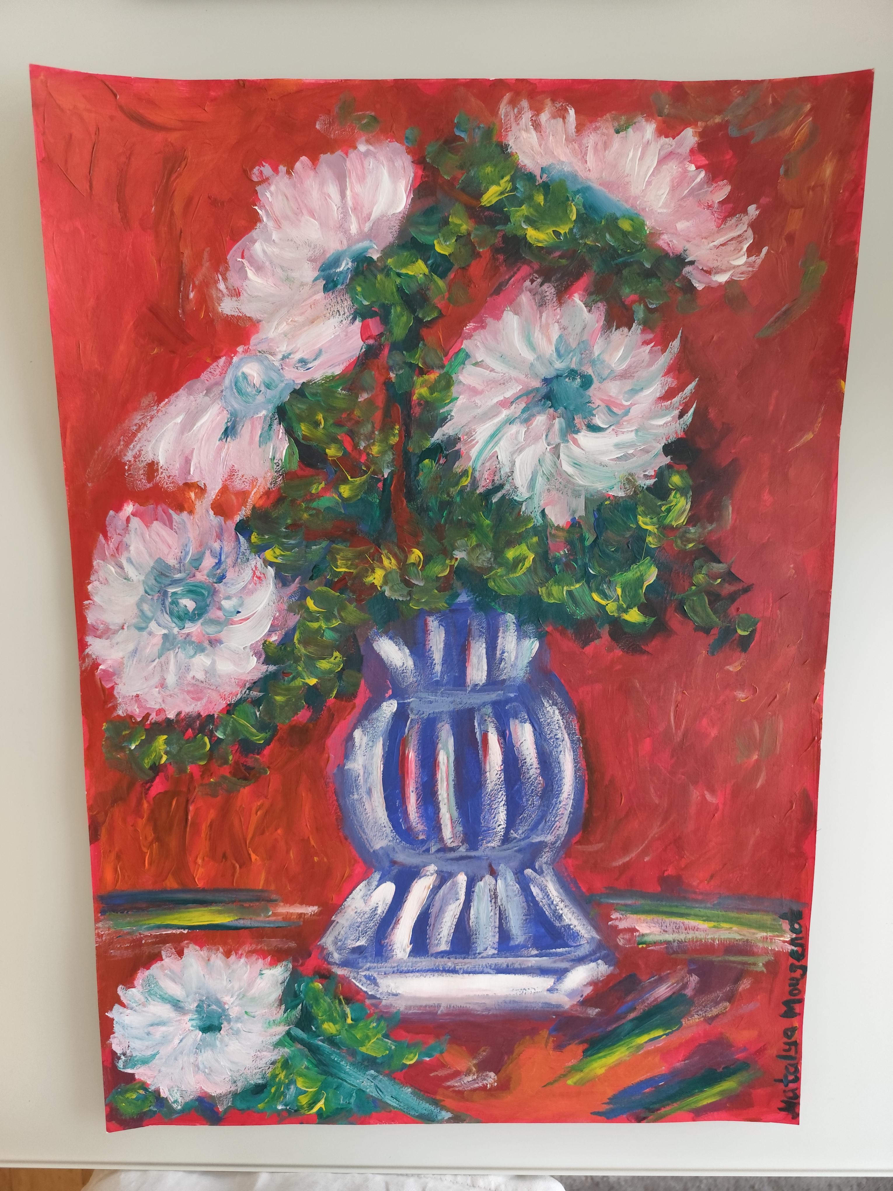 Pittura acrilica floreale 