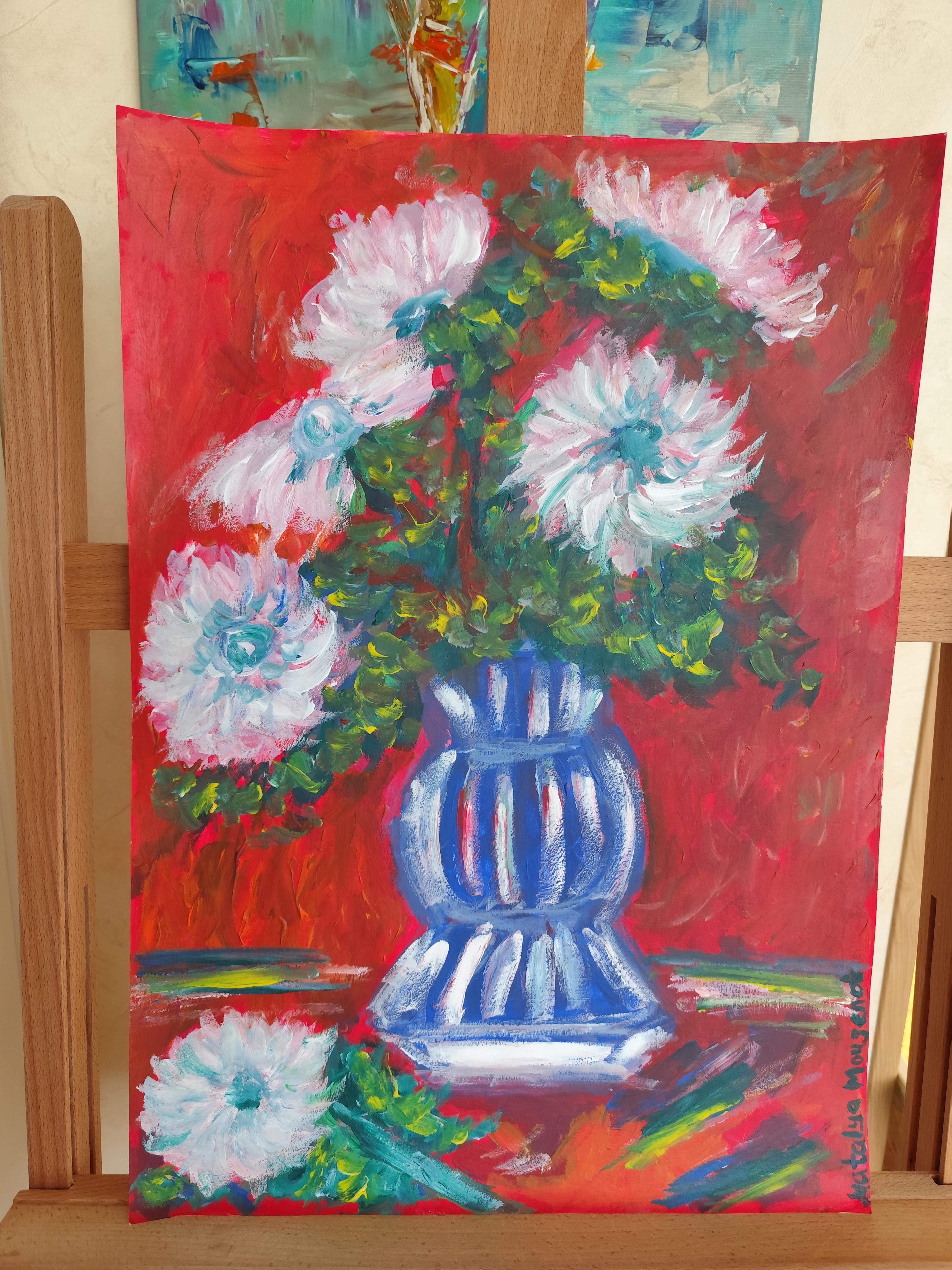 Pittura acrilica floreale 