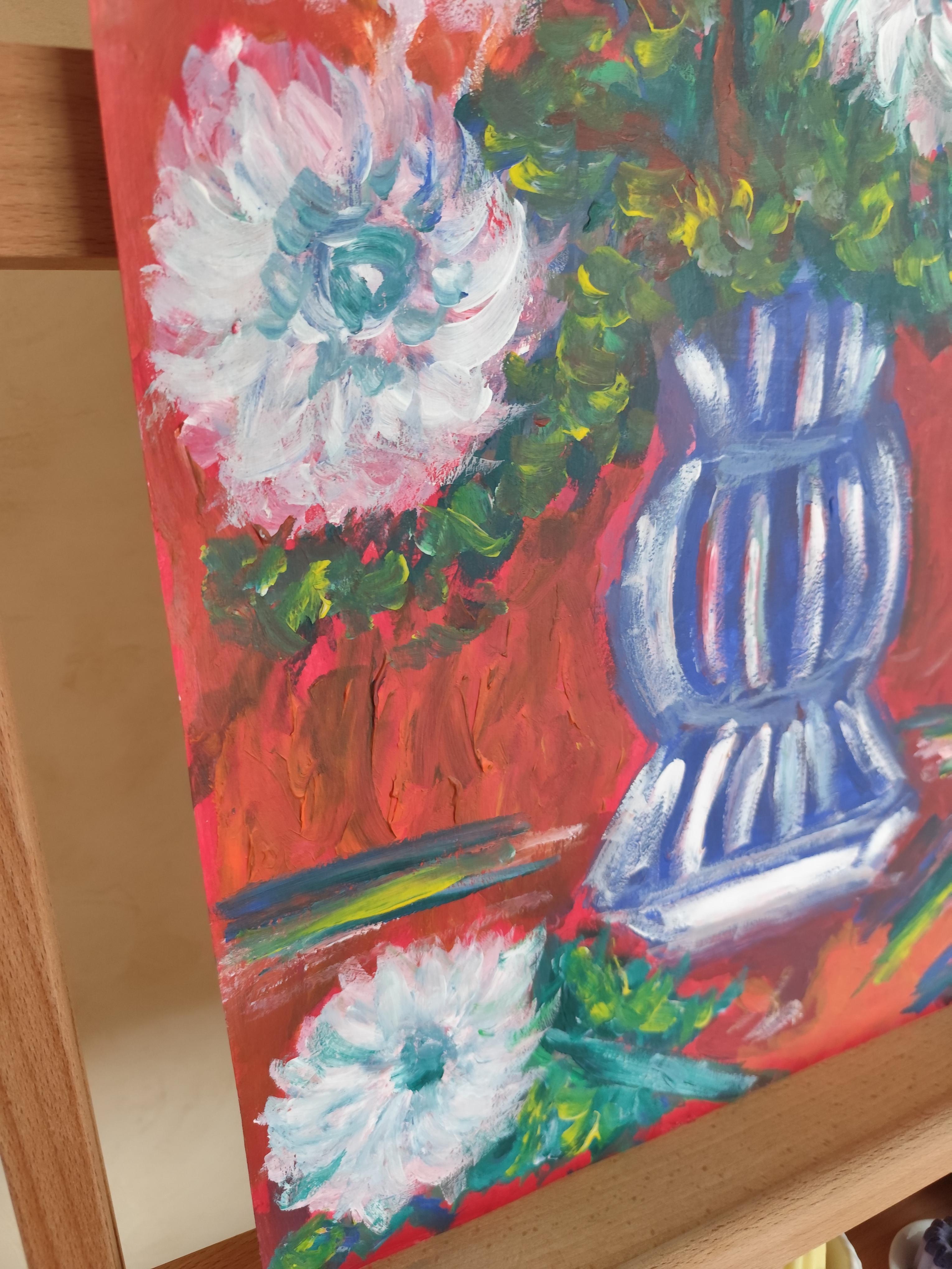 Pittura acrilica floreale 