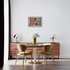 "Breakfast Tray" Acrylic Painting on Paper, Contemporary Expressive Still Life