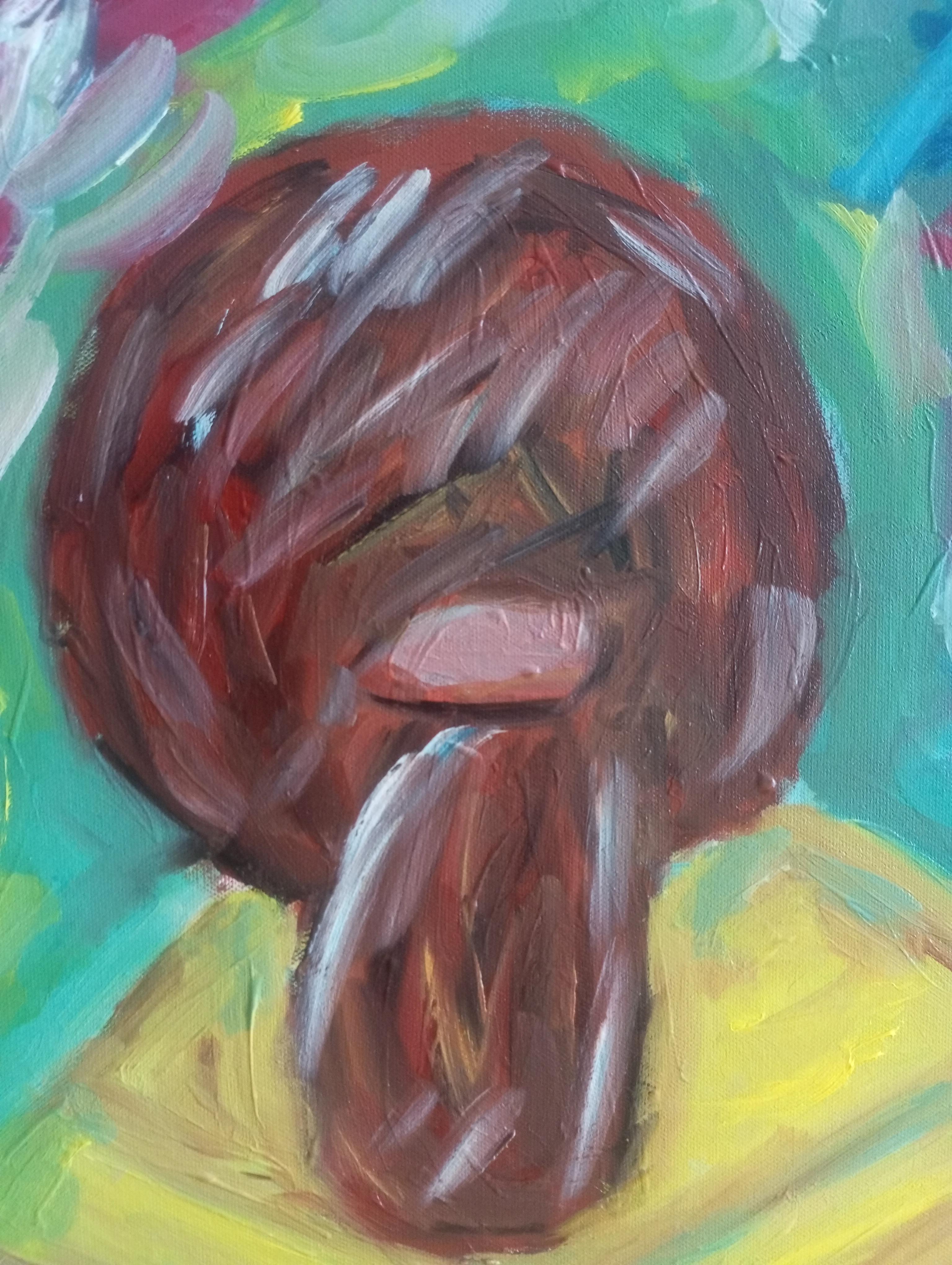 Peinture impressionniste contemporaine de femme sur toile en vente 7
