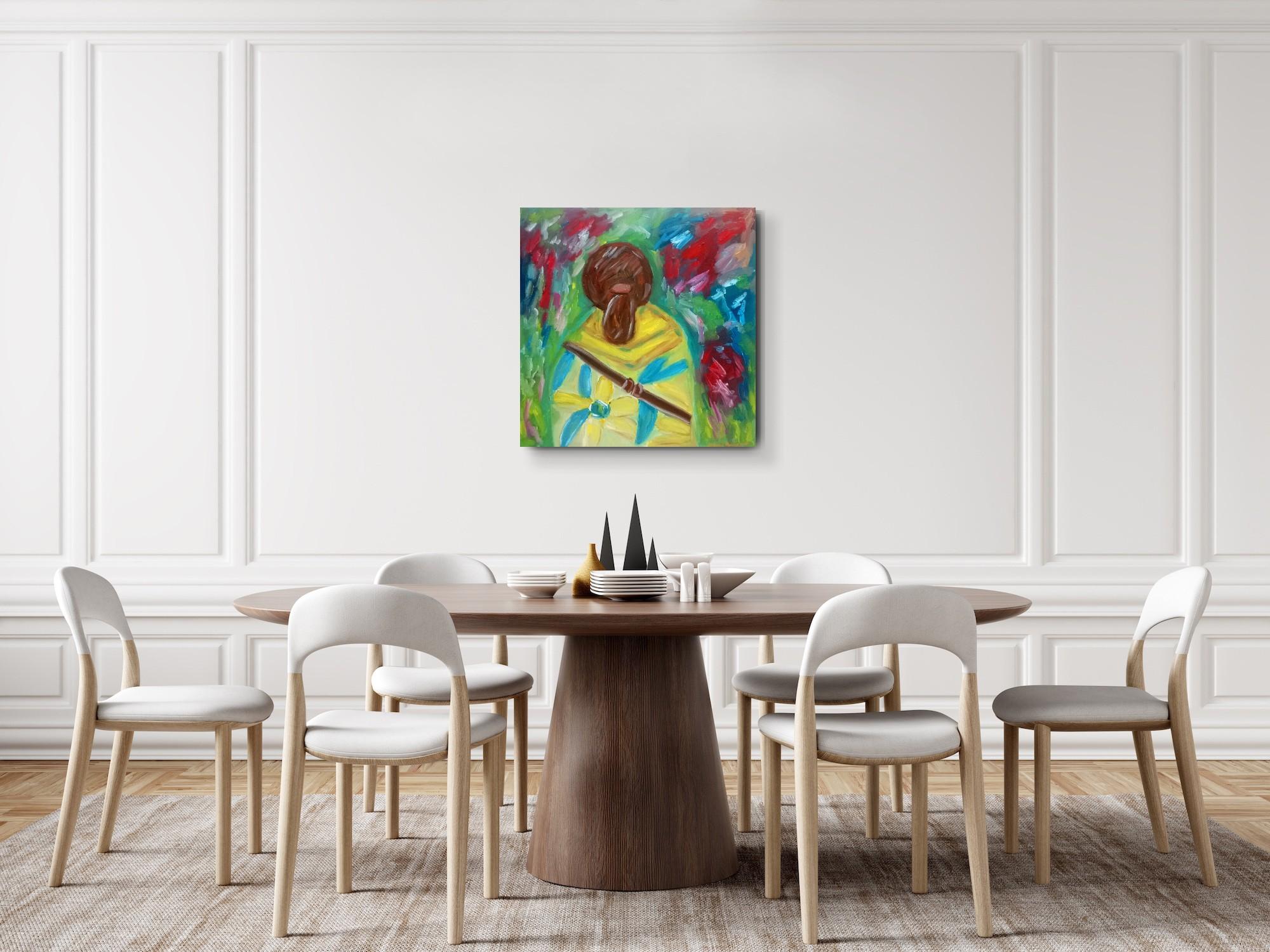 Peinture impressionniste contemporaine de femme sur toile en vente 11
