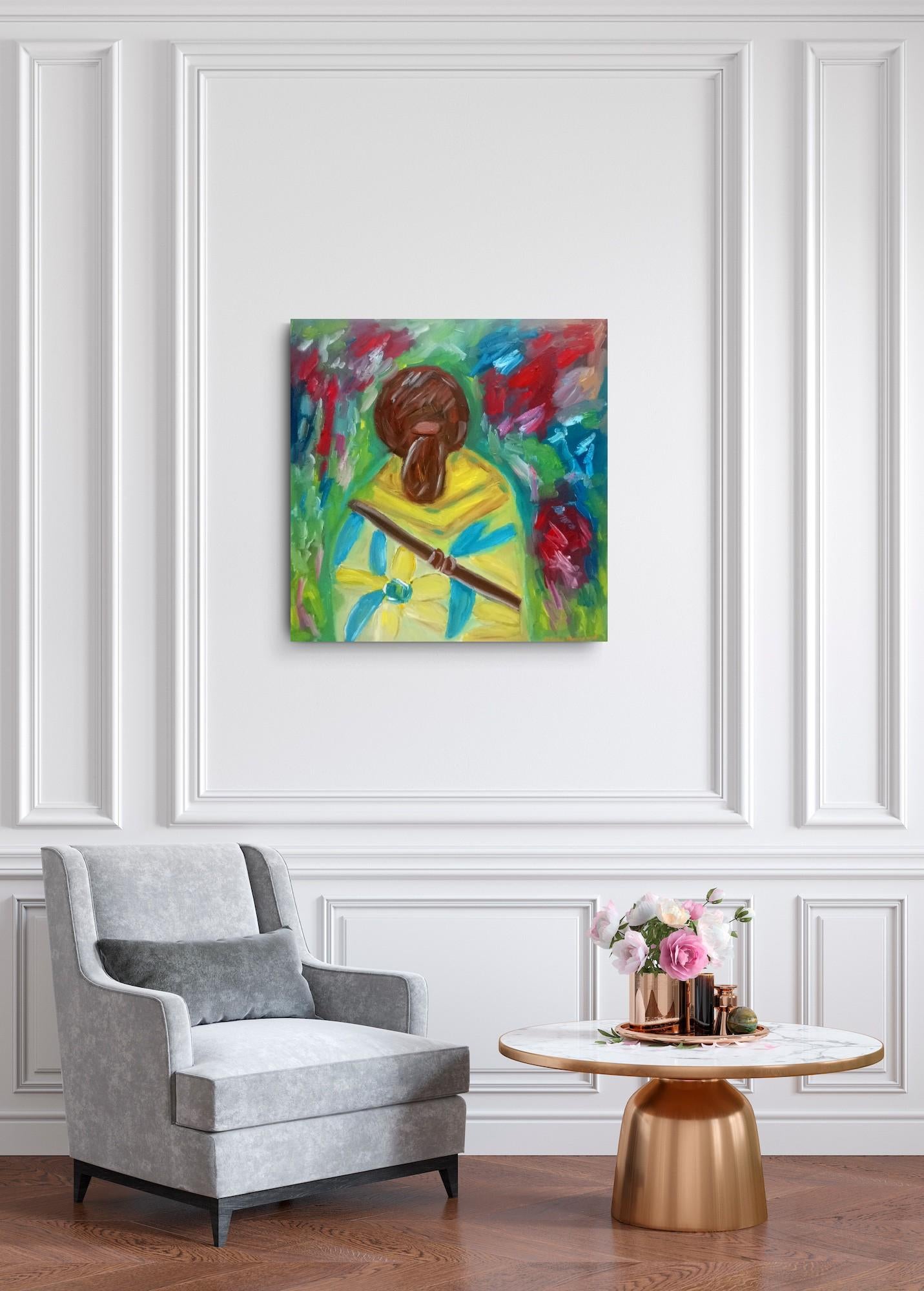 Peinture impressionniste contemporaine de femme sur toile en vente 12