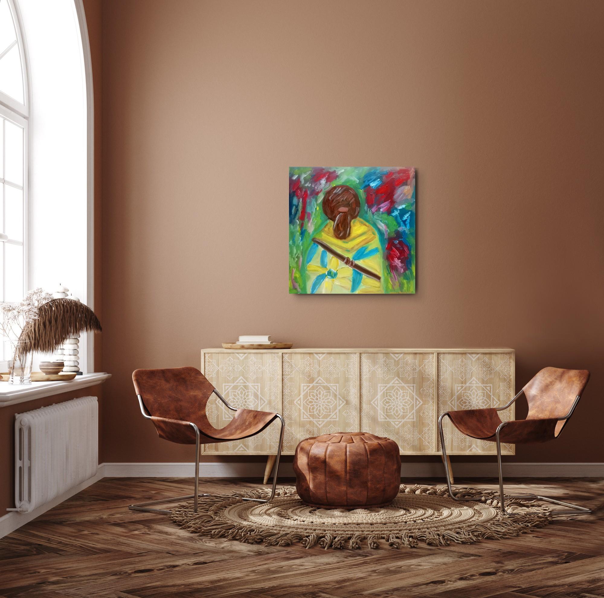 Peinture impressionniste contemporaine de femme sur toile en vente 13