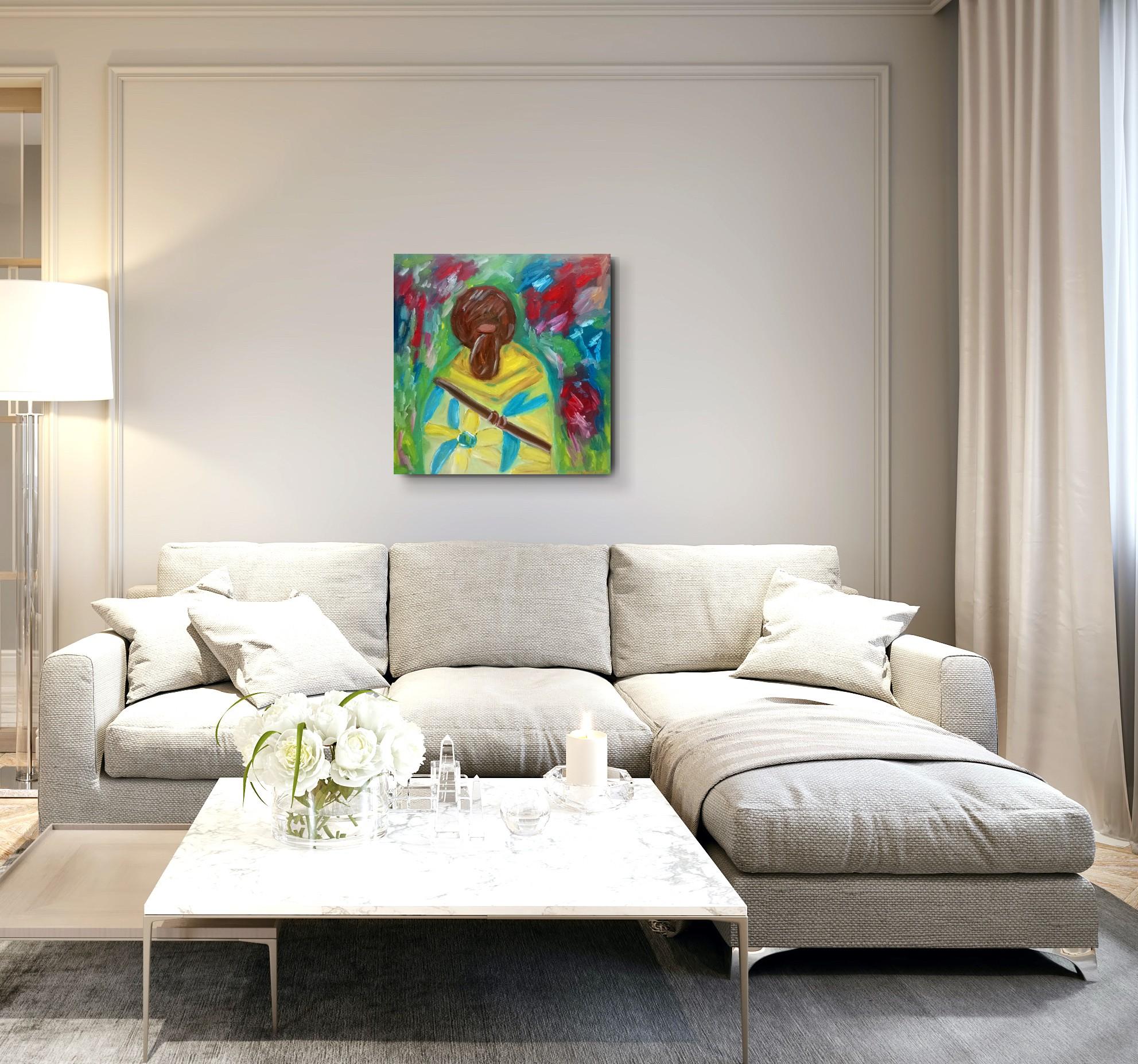 Peinture impressionniste contemporaine de femme sur toile en vente 14