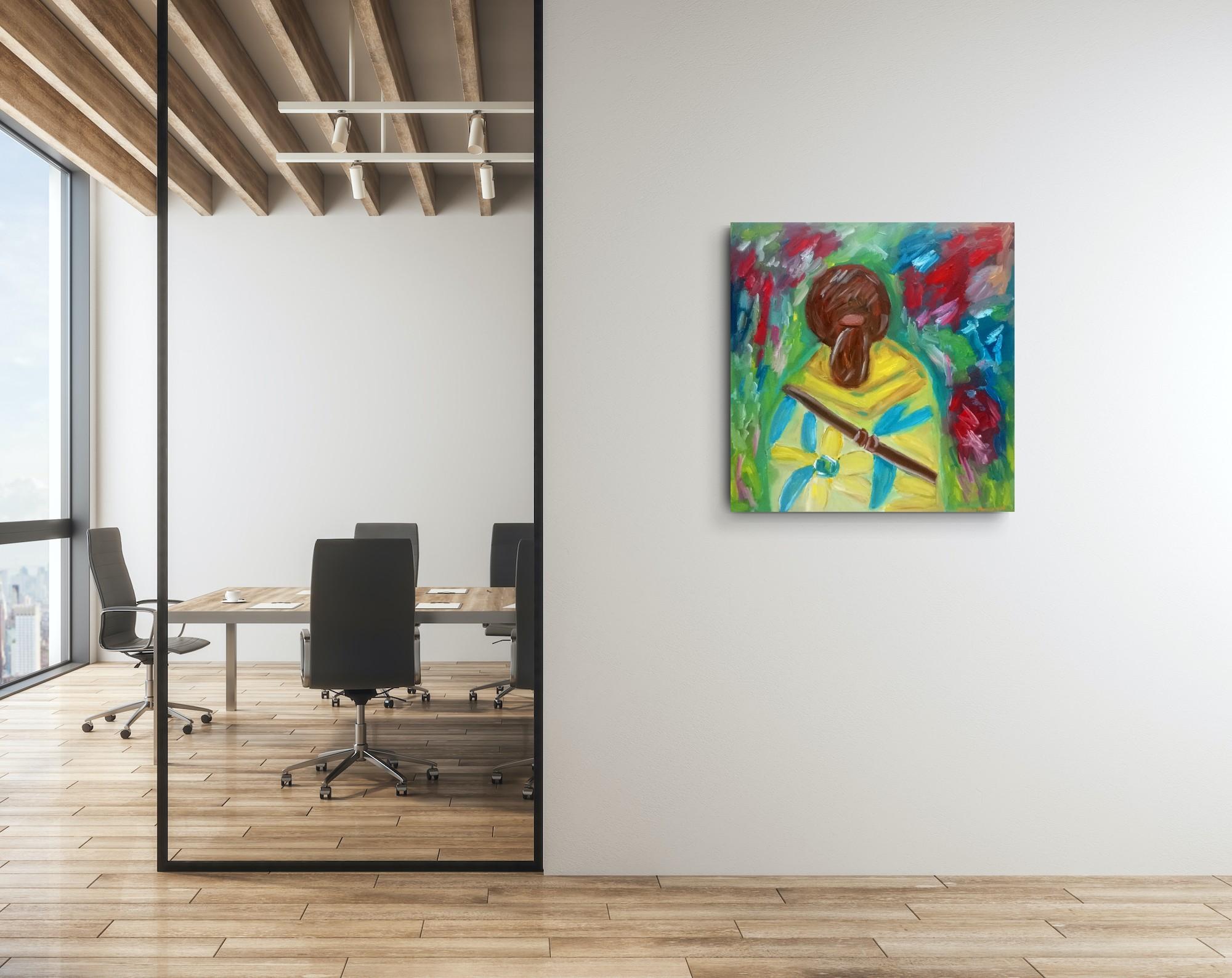 Peinture impressionniste contemporaine de femme sur toile en vente 15