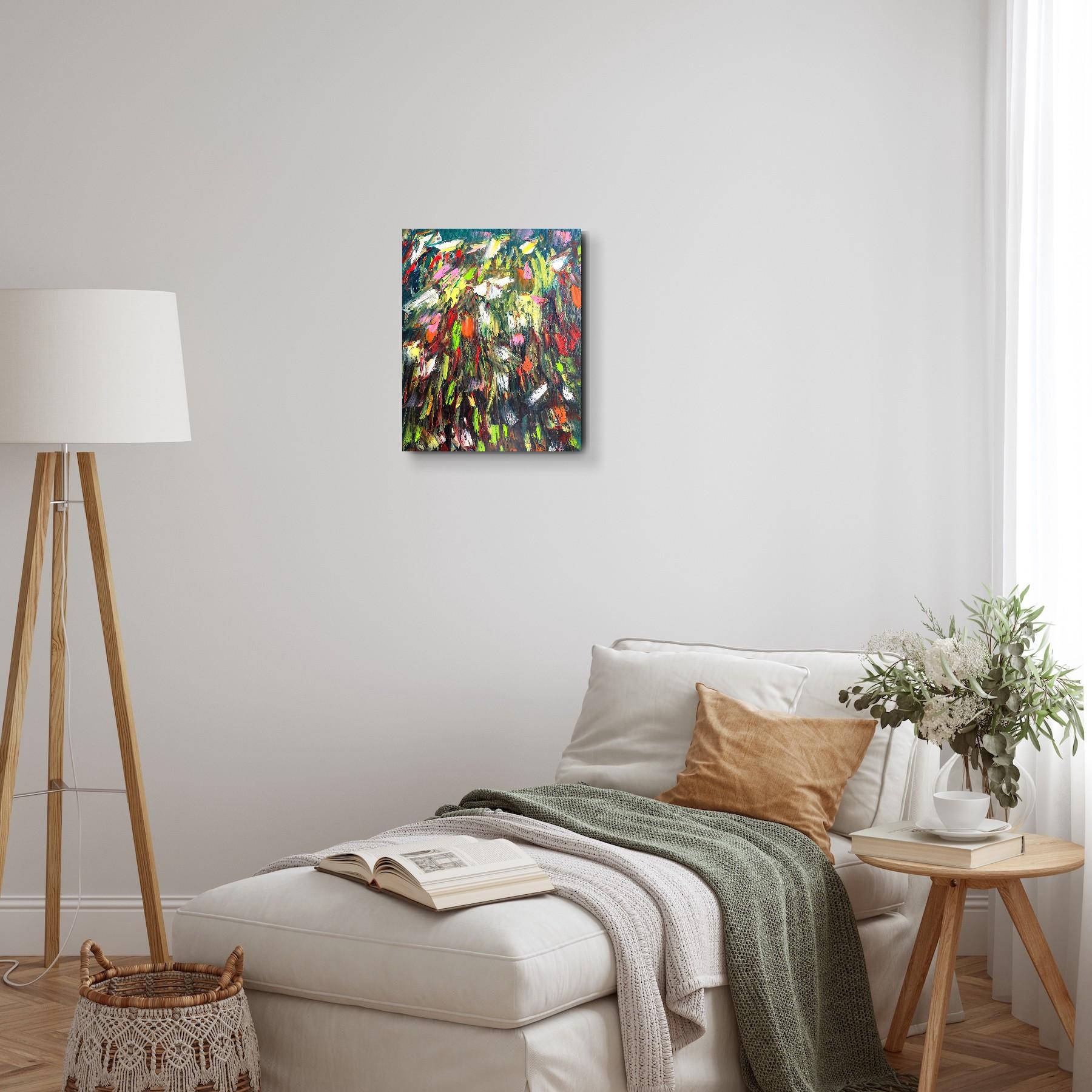 Lienzo al óleo abstracto impresionista expresivo naturaleza floral 