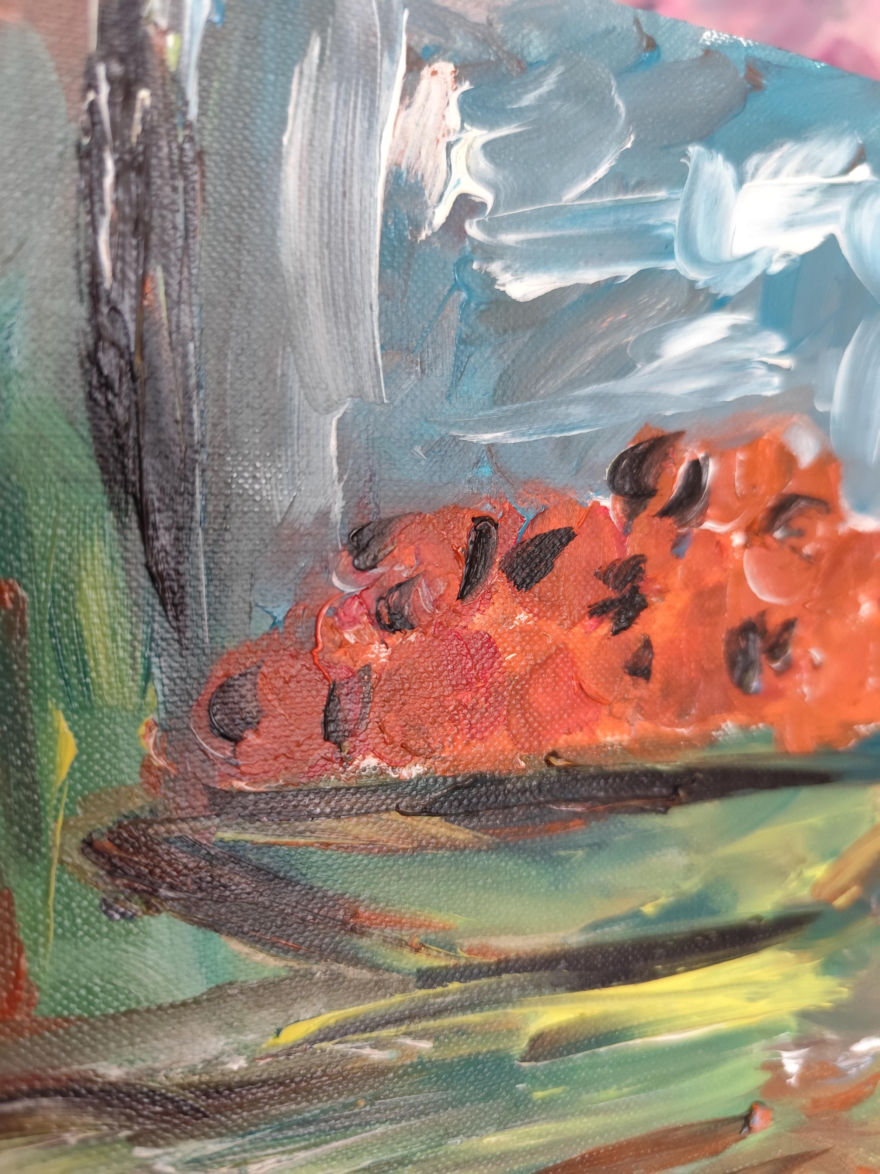 Contemporaneo  pittura ad olio impressionista espressiva 