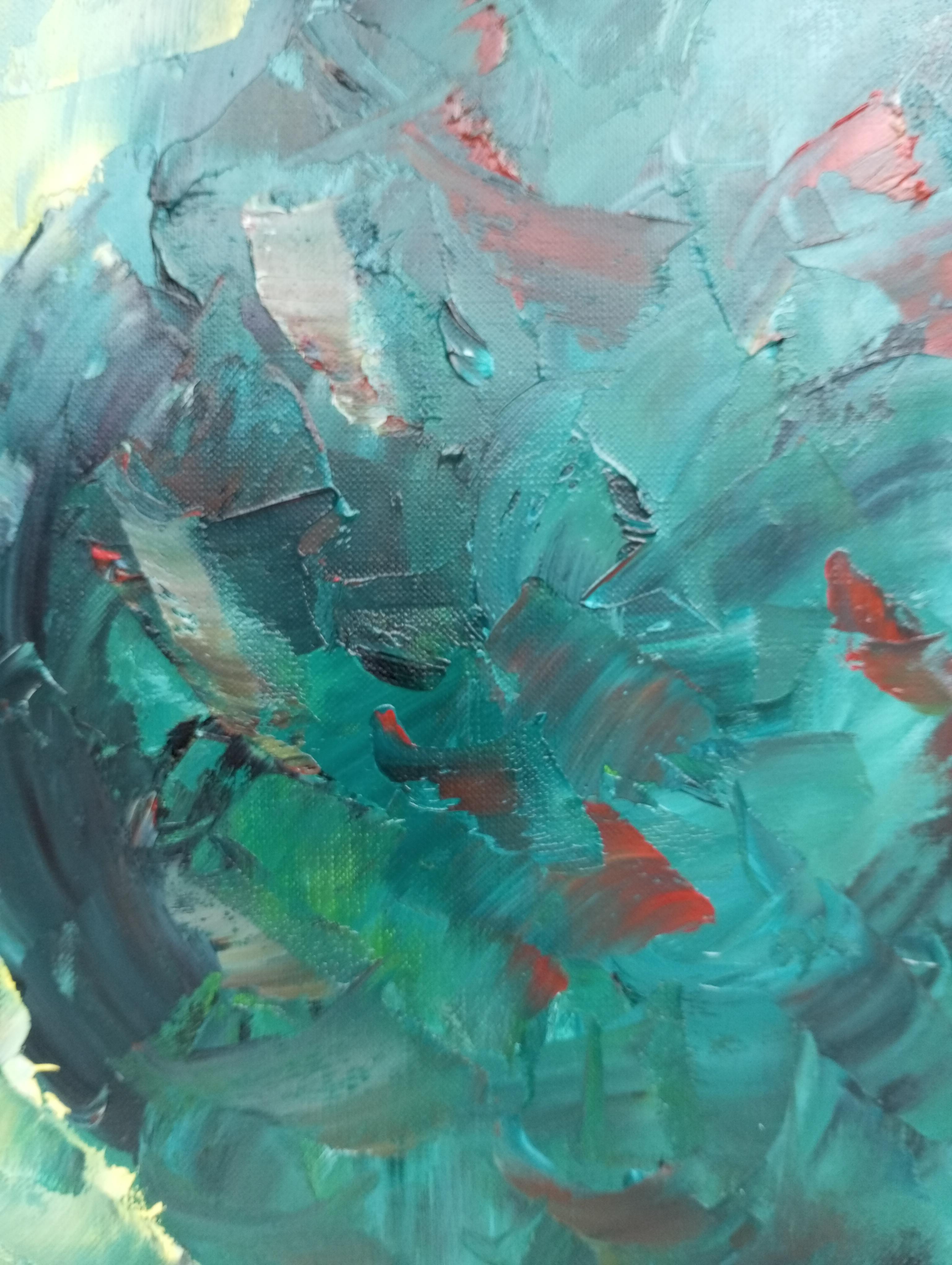 Peinture impressionniste abstraite à l'huile sur papier 