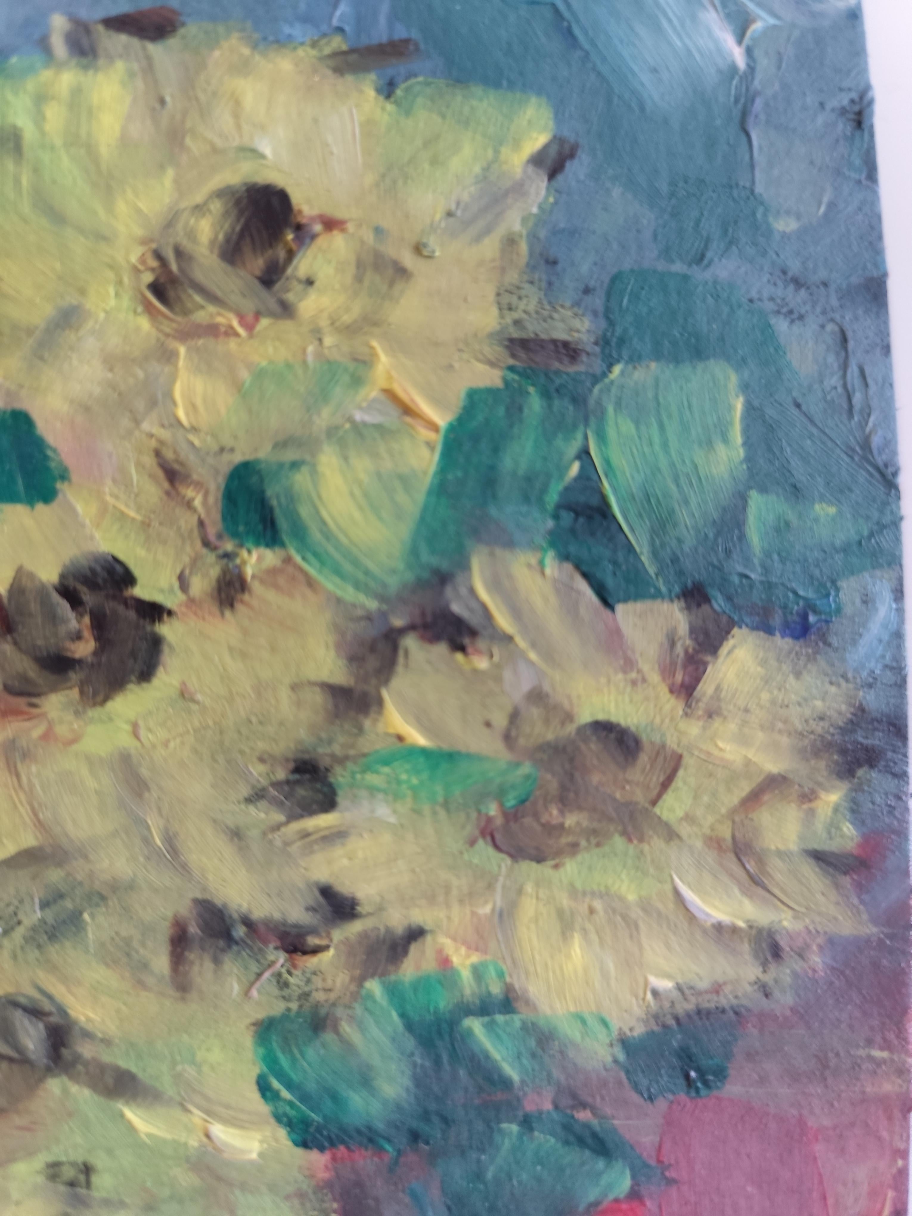 Pequeño cuadro floral impresionista contemporáneo  Ponencia 