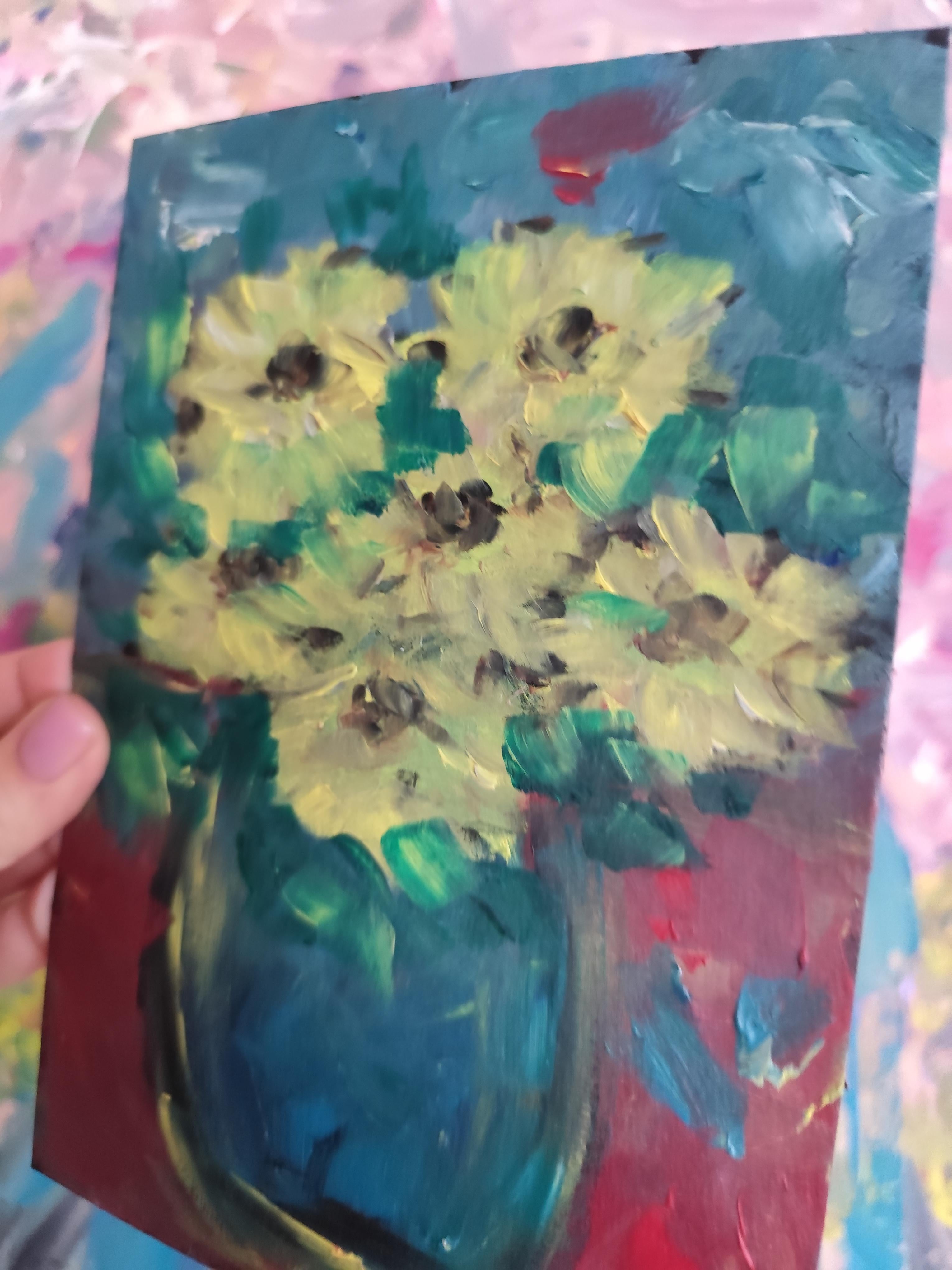 Pequeño cuadro floral impresionista contemporáneo  Ponencia 