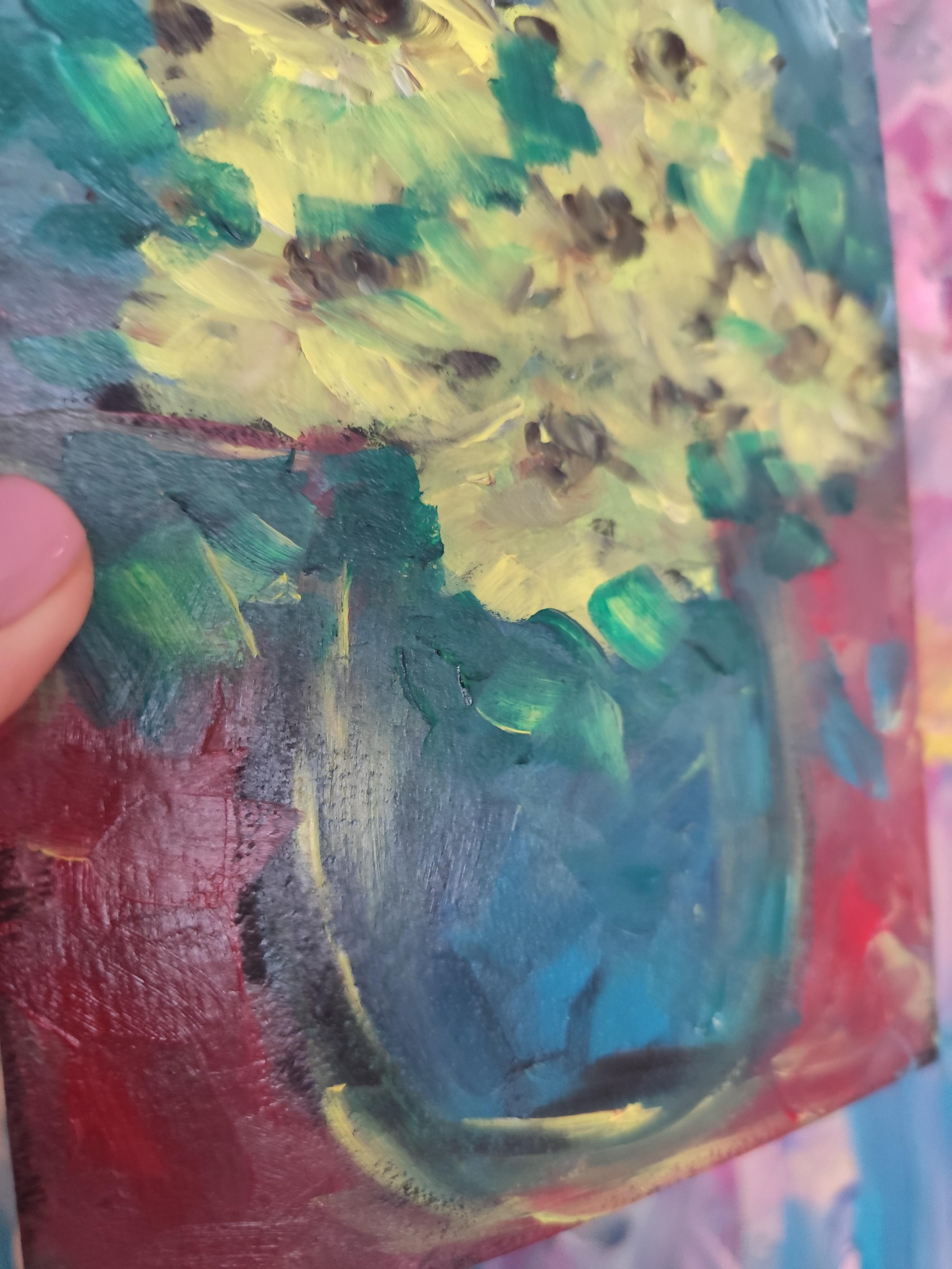 Pequeño cuadro floral impresionista contemporáneo  Ponencia 