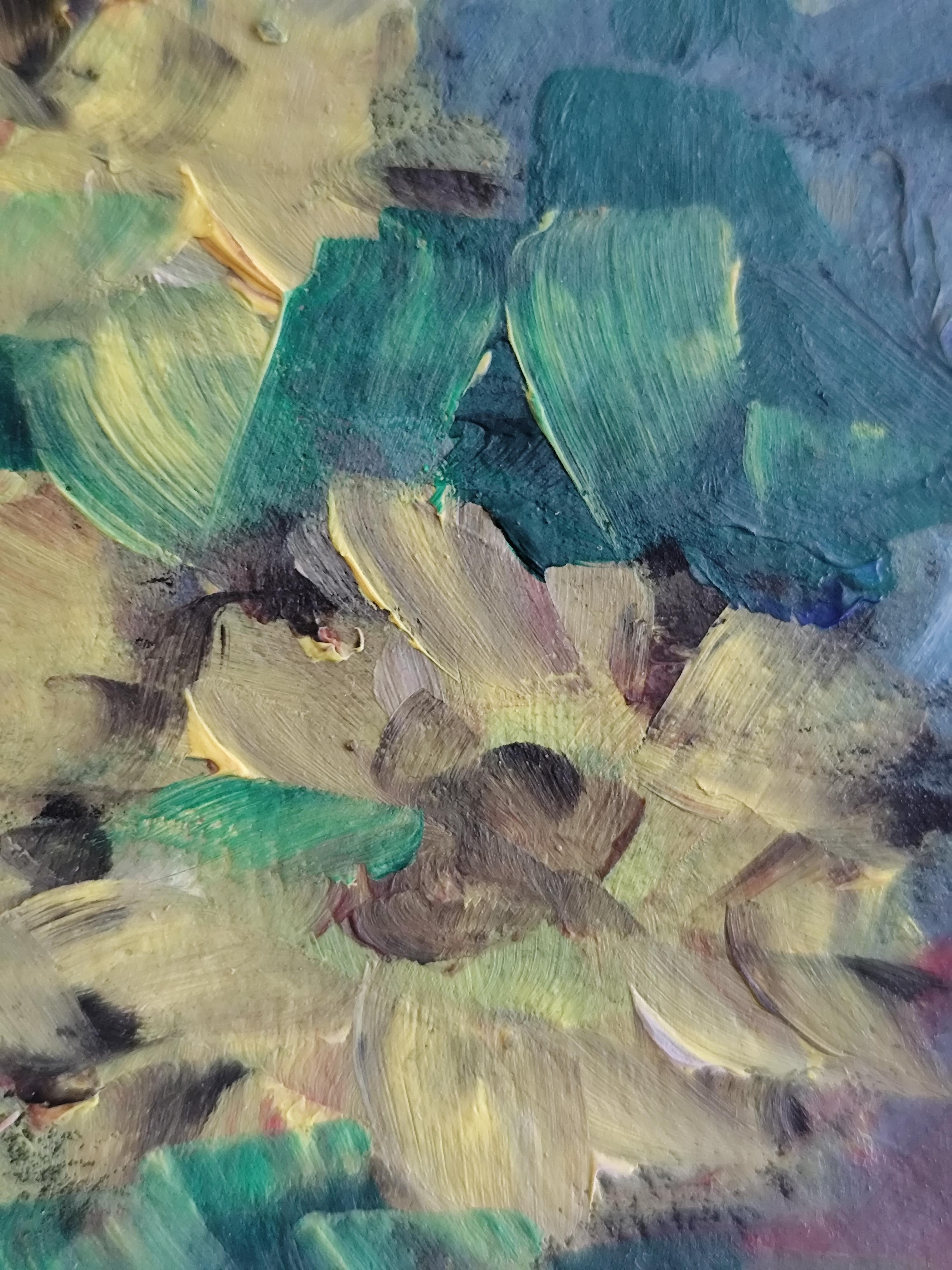 Pequeño cuadro floral impresionista contemporáneo  Ponencia 
