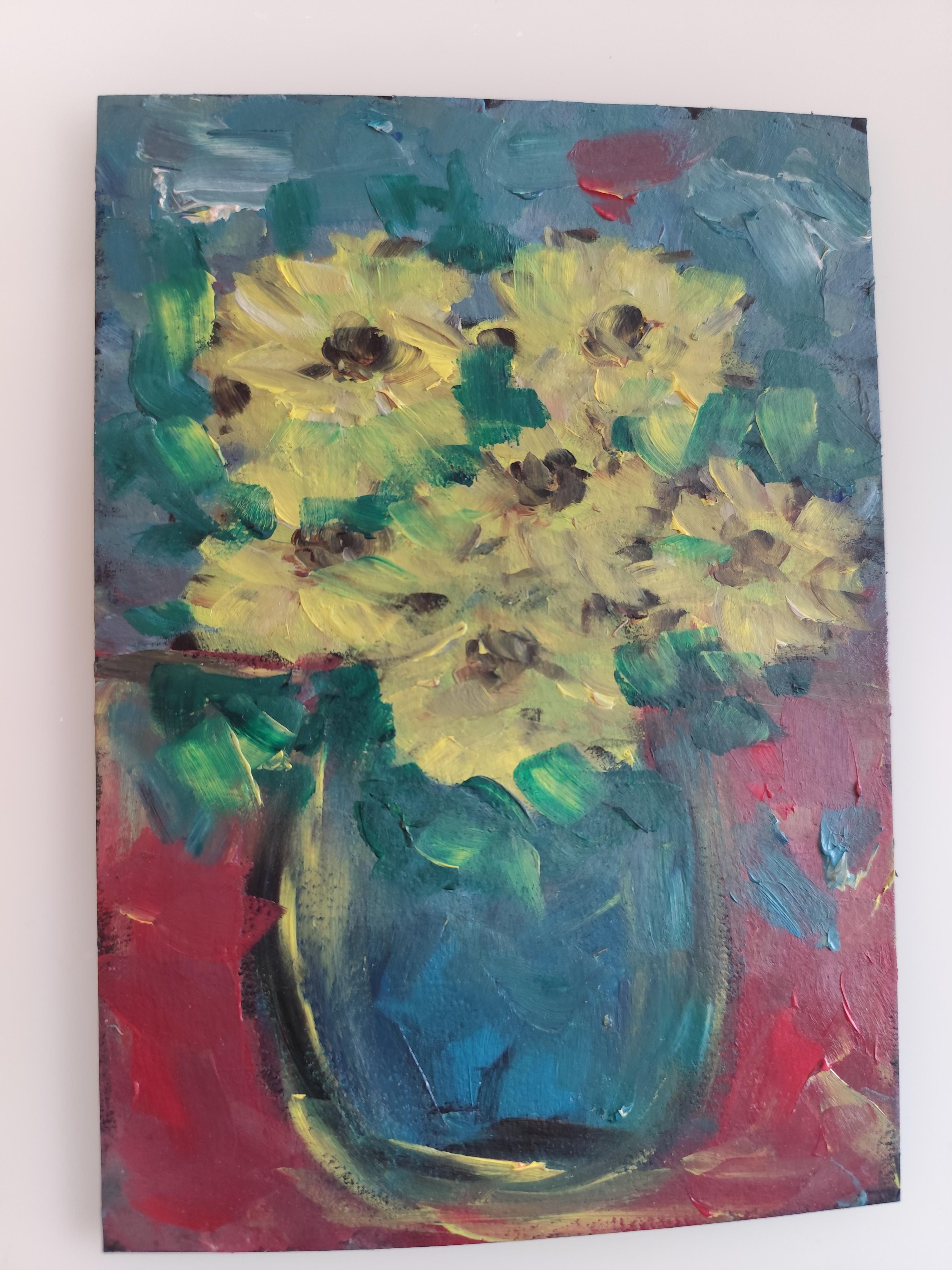 Pequeño cuadro floral impresionista contemporáneo  Ponencia 