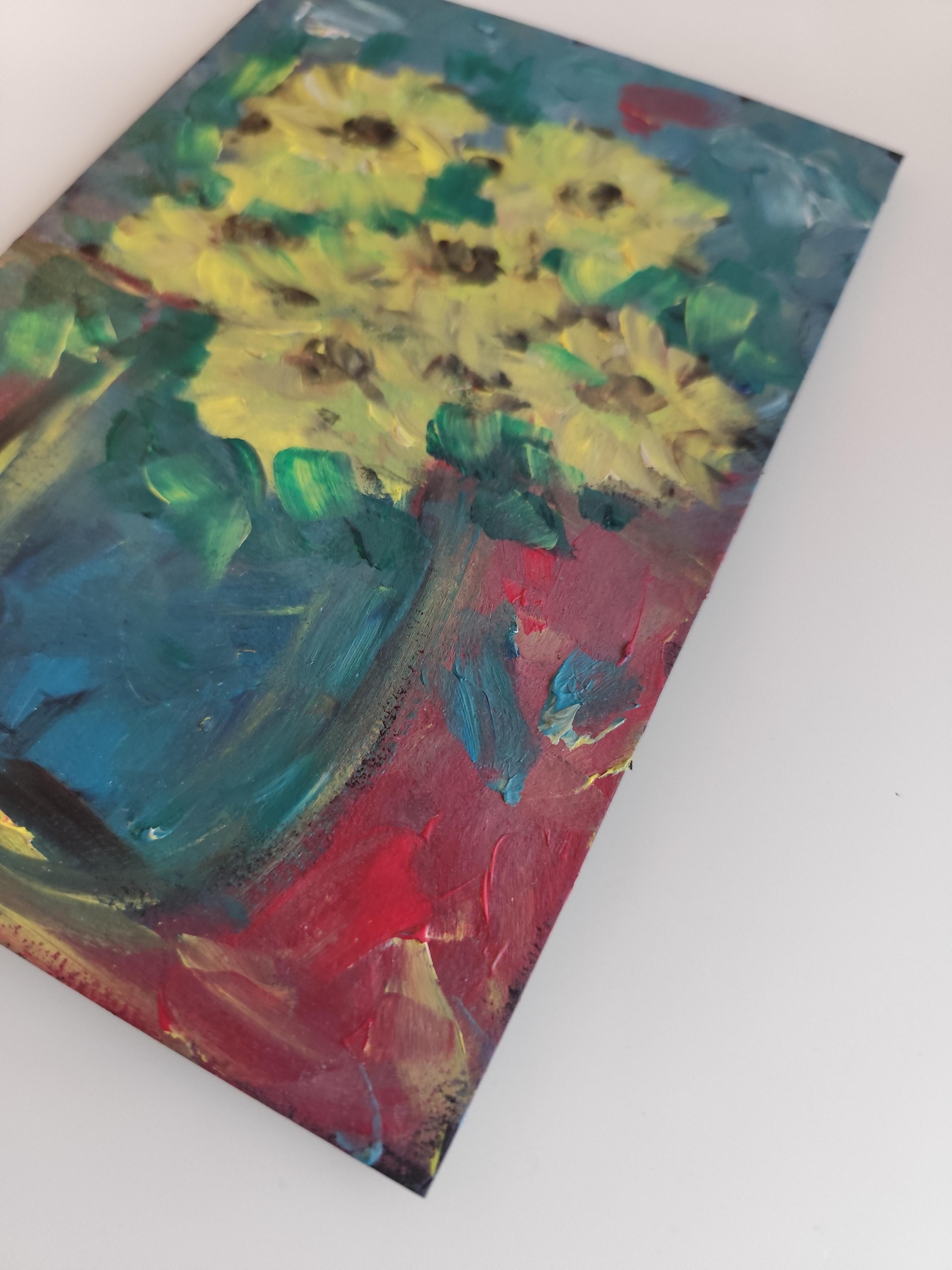 Pequeño cuadro floral impresionista contemporáneo  Ponencia 