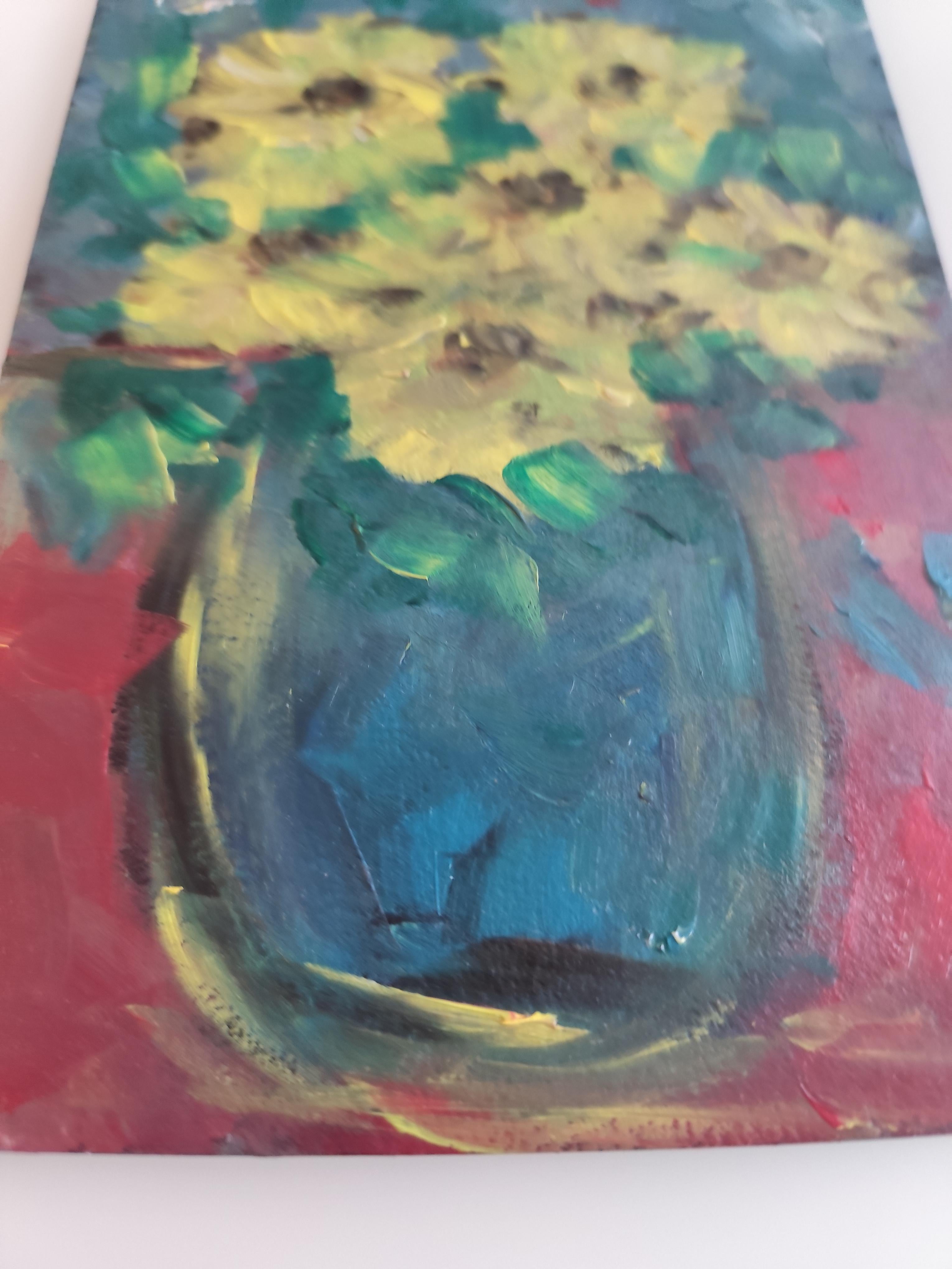 Pequeño cuadro floral impresionista contemporáneo  Ponencia 