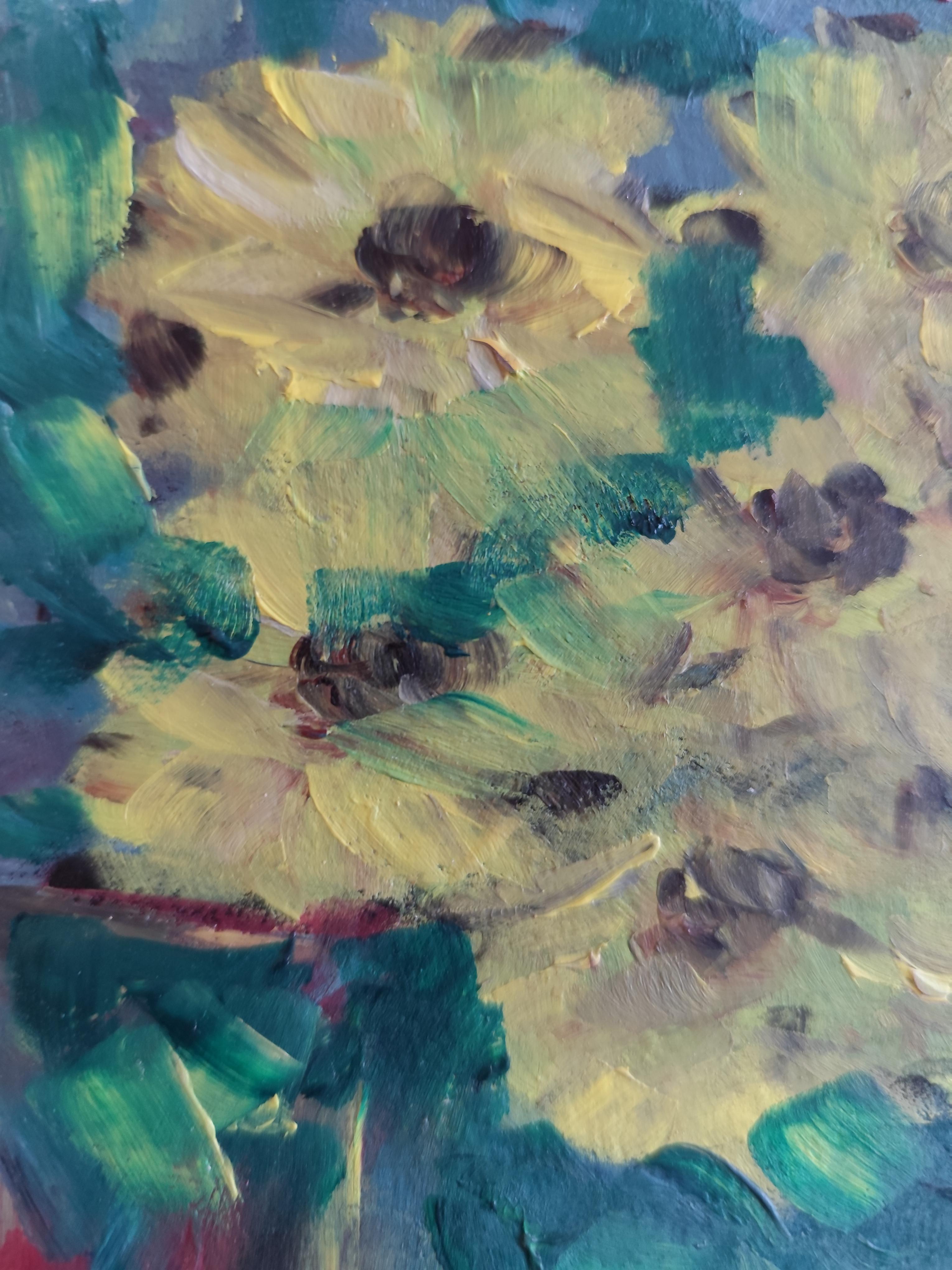 Pequeño cuadro floral impresionista contemporáneo  Ponencia 