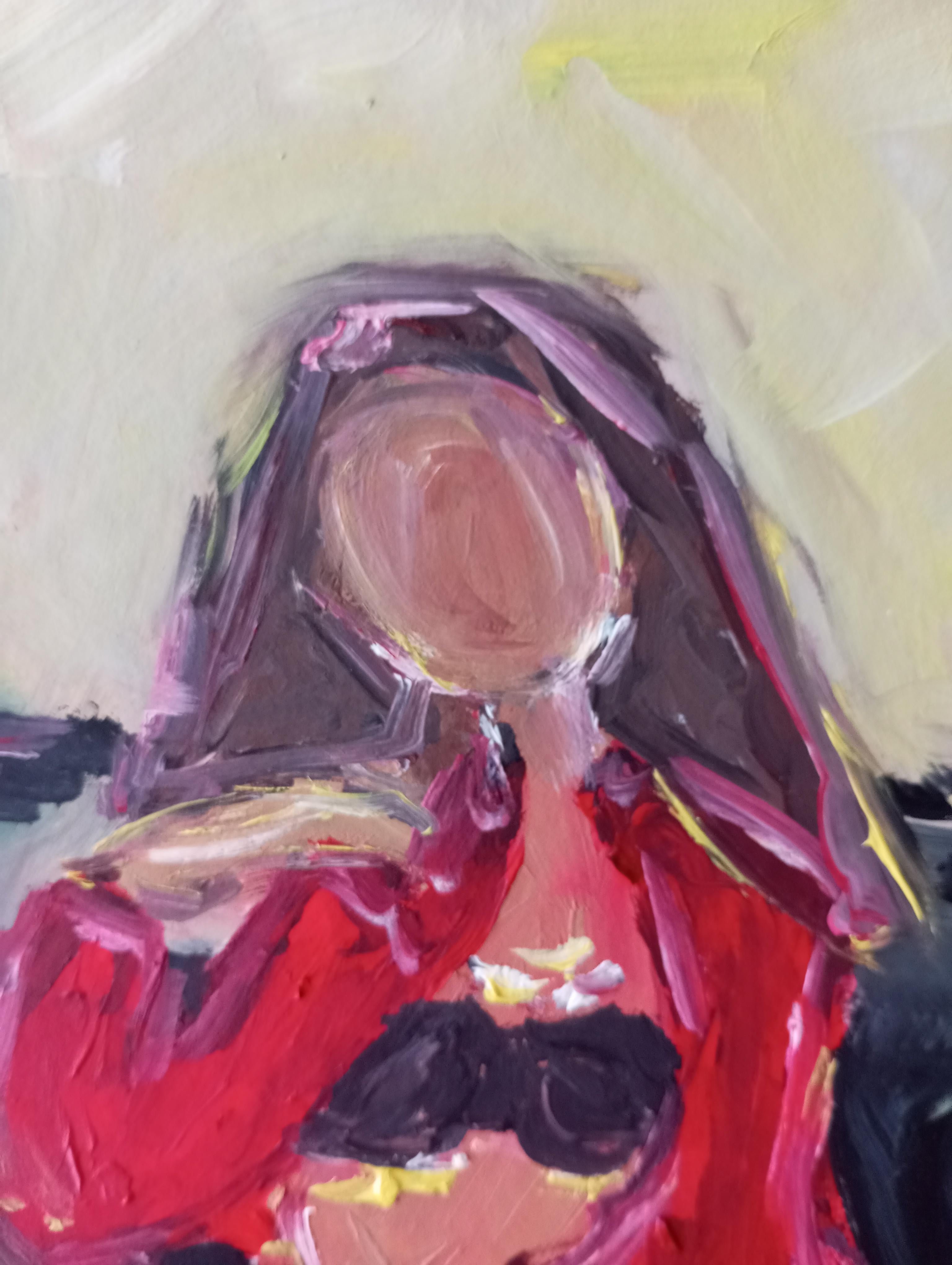 Zeitgenössisches impressionistisches expressives Ölgemälde einer Frau auf Papier im Angebot 12