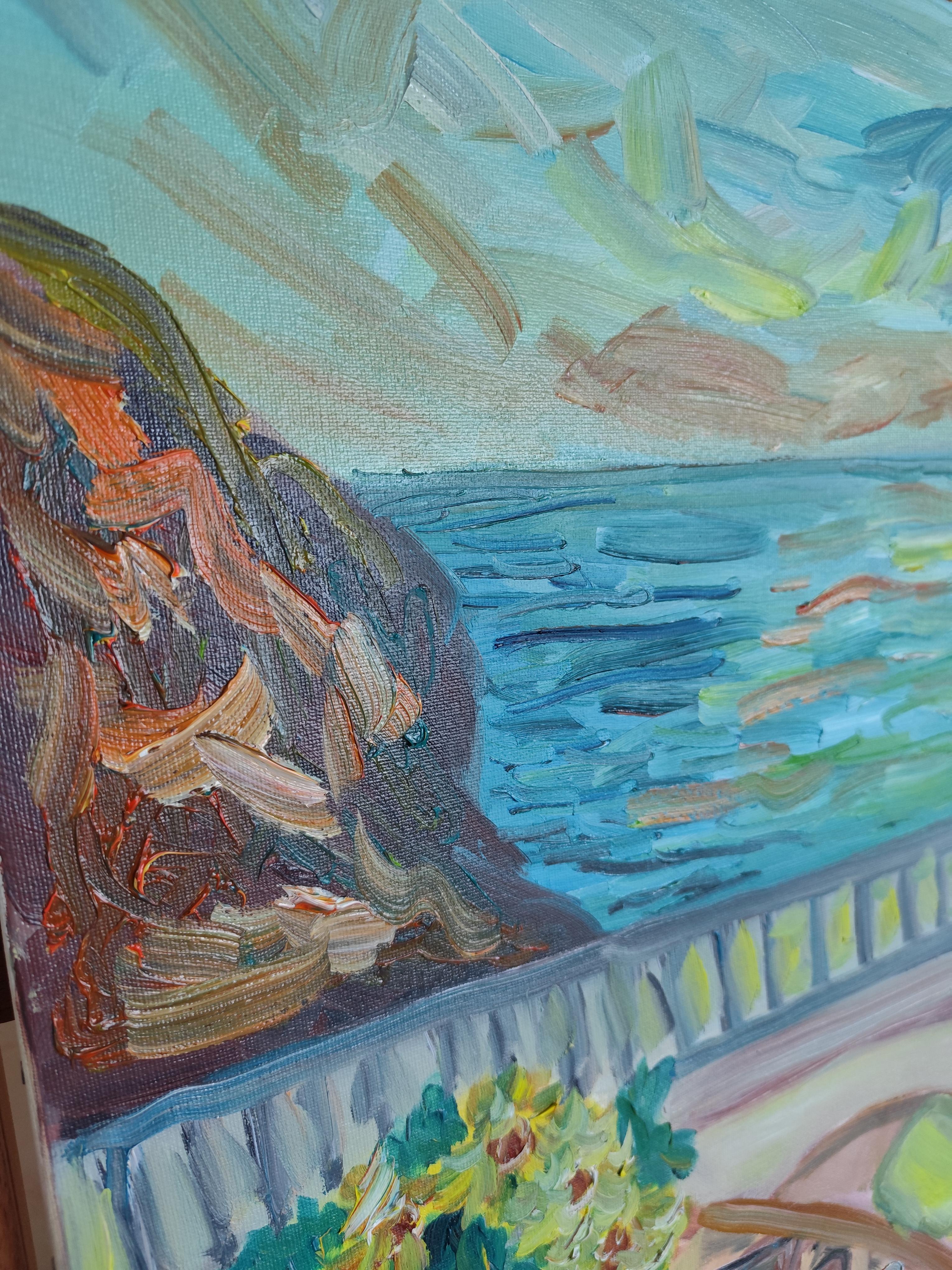 Peinture à l'huile impressionniste expressive de paysage de nature sur cavnas Provence France en vente 5