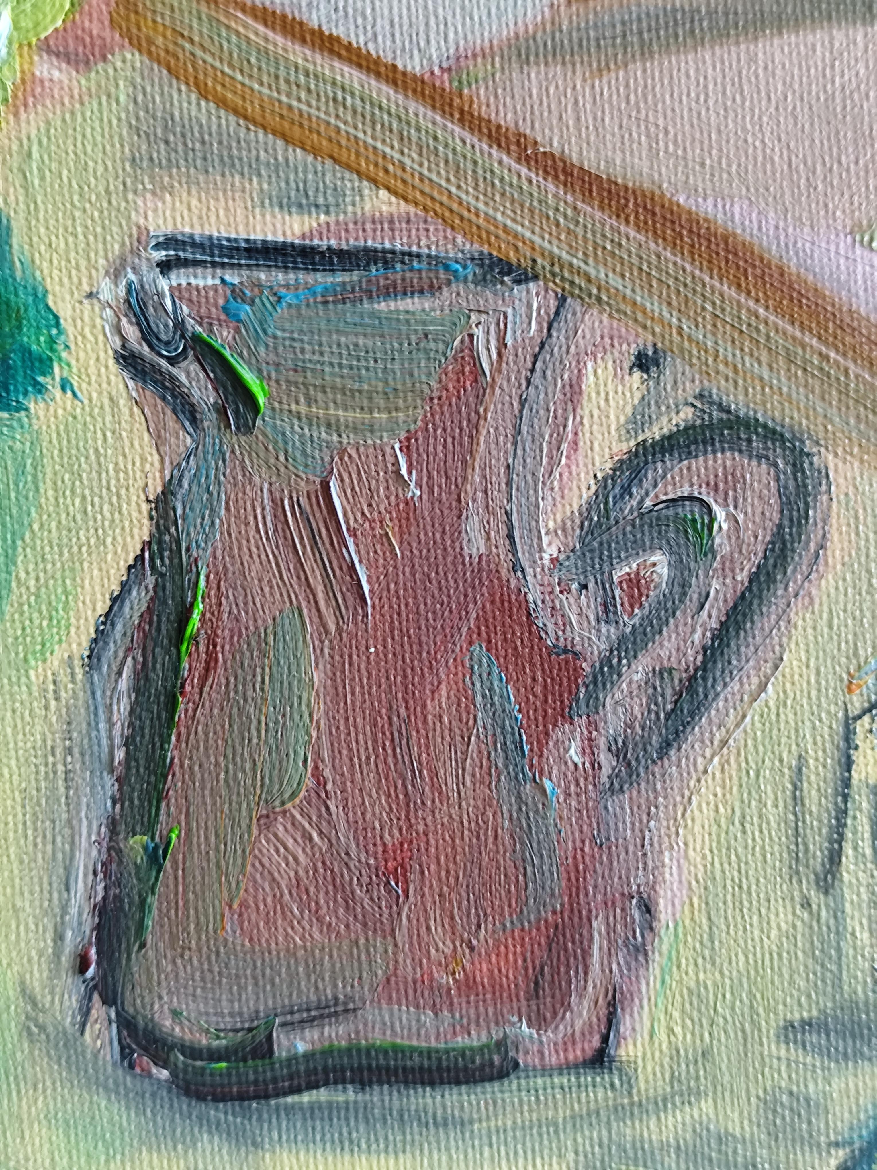 Peinture à l'huile impressionniste expressive de paysage de nature sur cavnas Provence France en vente 9
