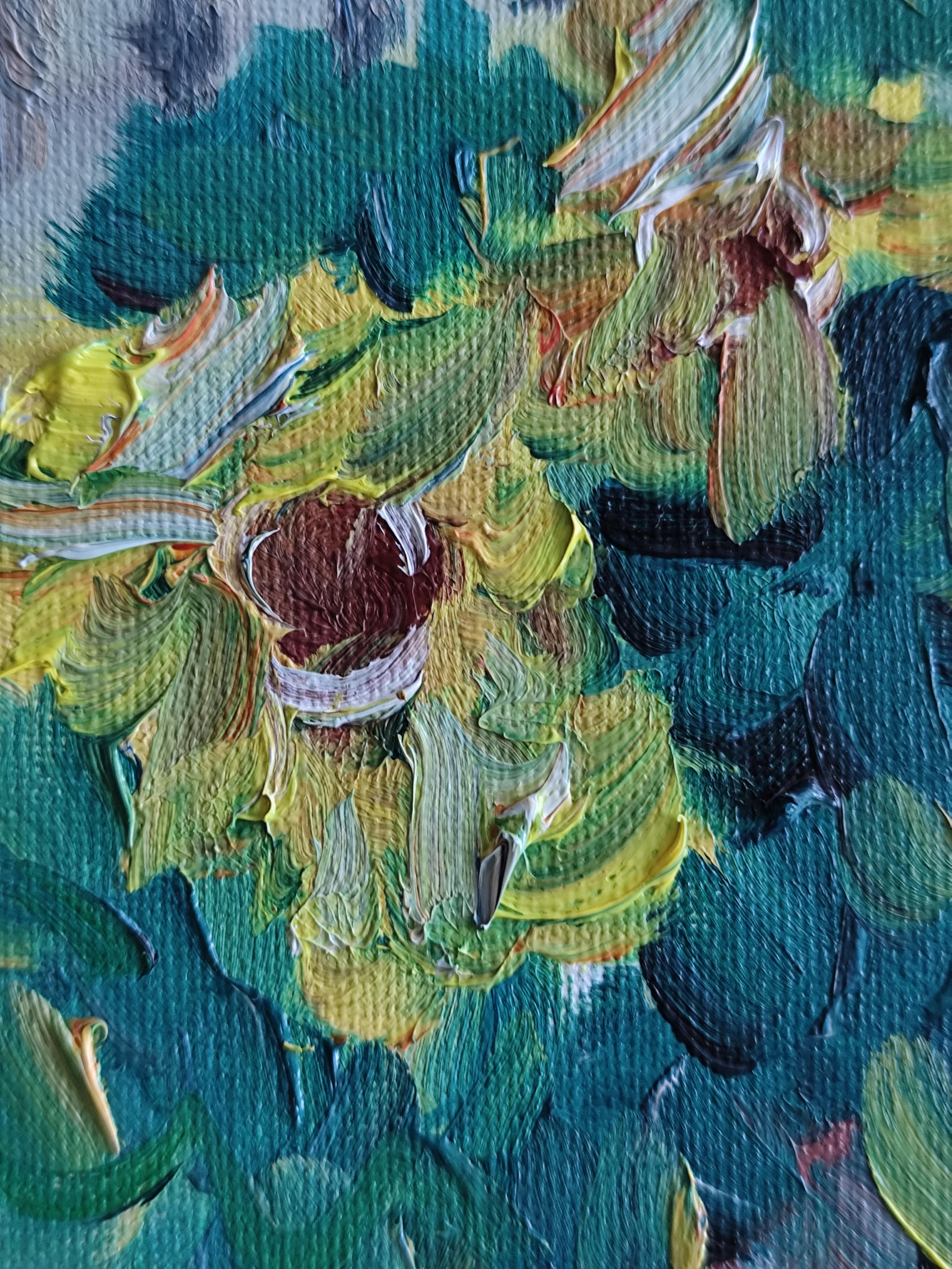 Peinture à l'huile impressionniste expressive de paysage de nature sur cavnas Provence France en vente 10