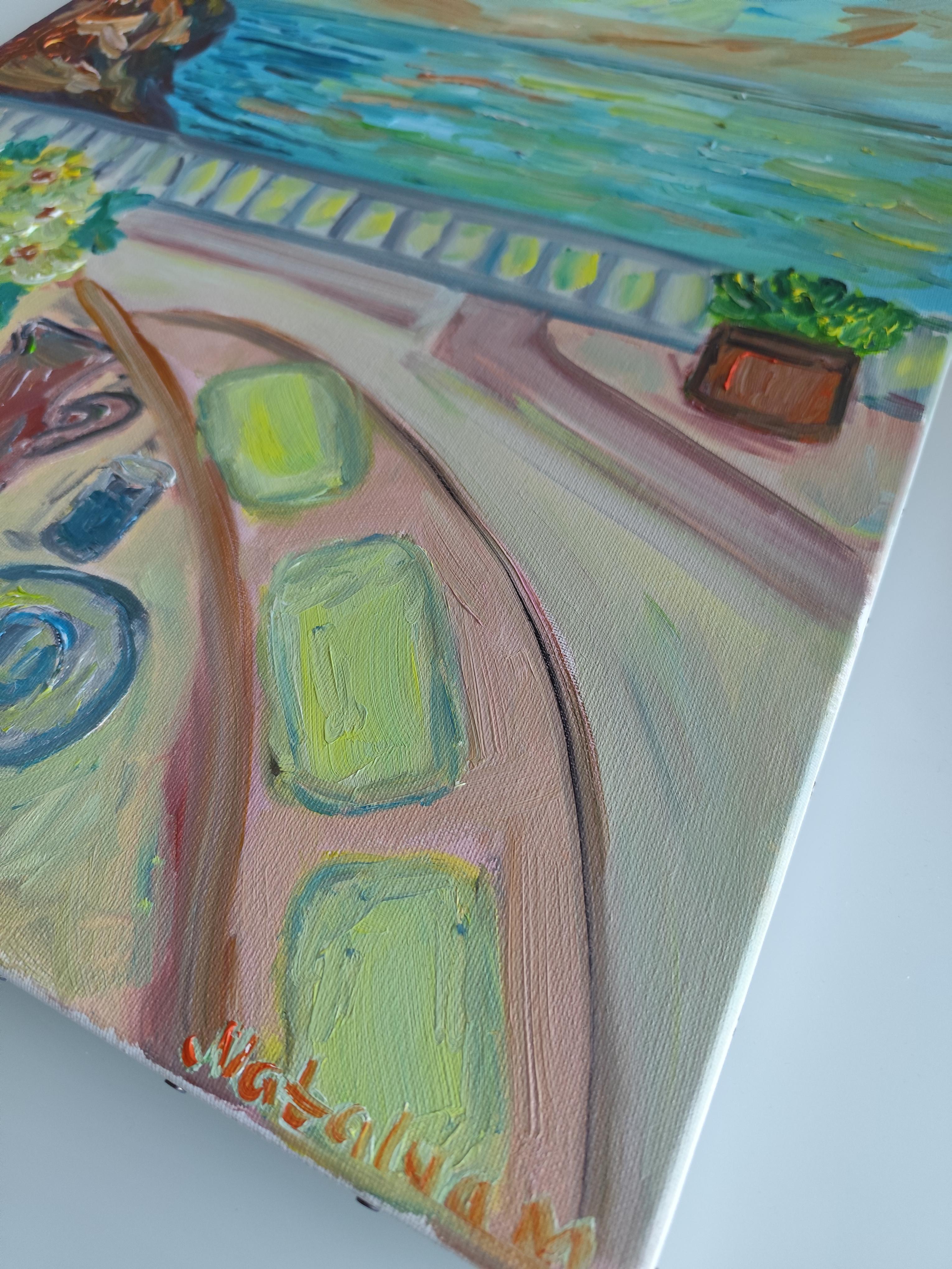 Peinture à l'huile impressionniste expressive de paysage de nature sur cavnas Provence France en vente 15