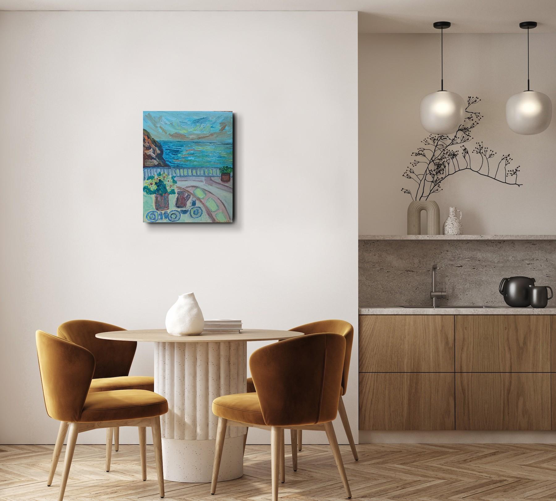 Peinture à l'huile impressionniste expressive de paysage de nature sur cavnas Provence France en vente 1